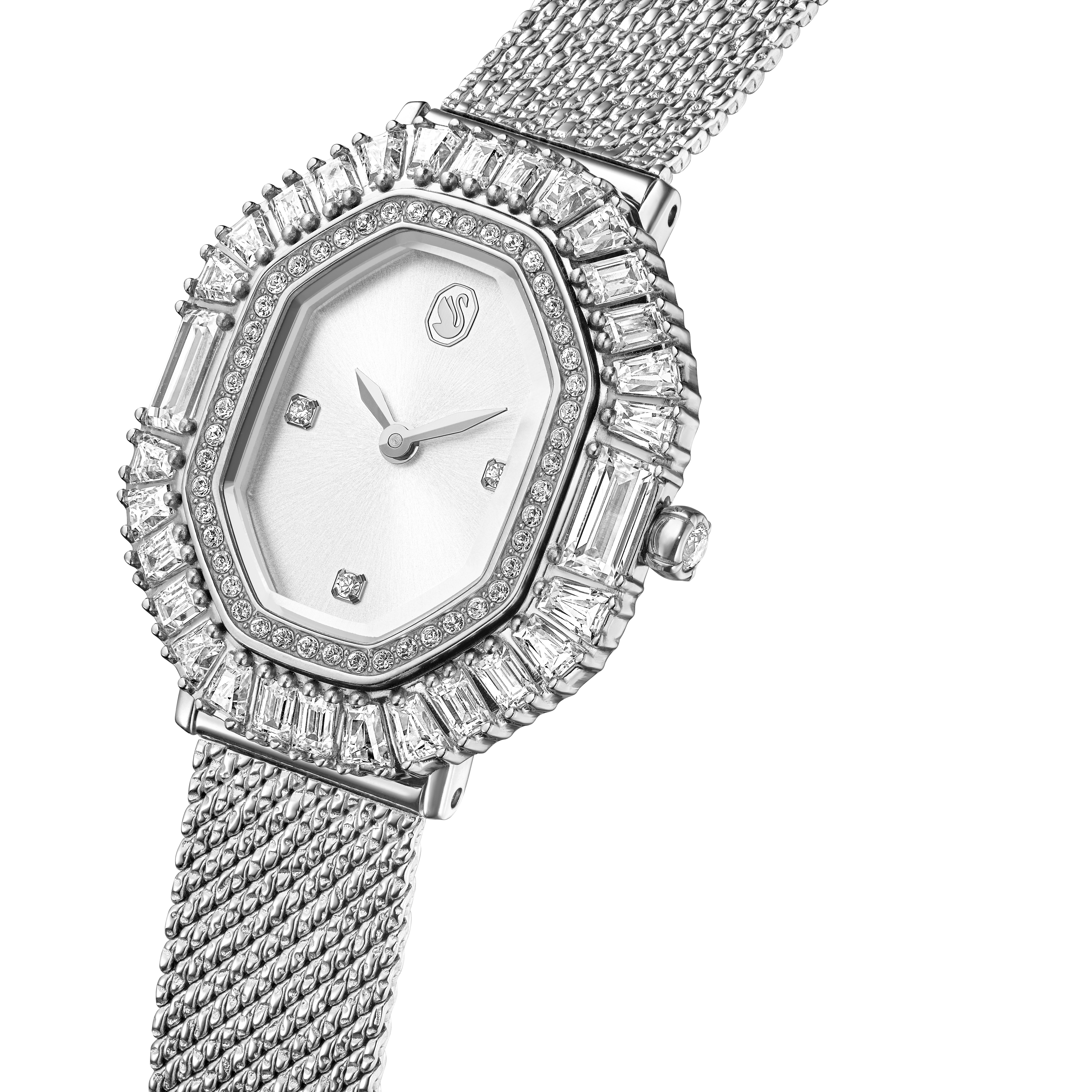 Swarovski Matrix octagon watch, Metal bracelet, Silver tone, Stainless steel 5732498