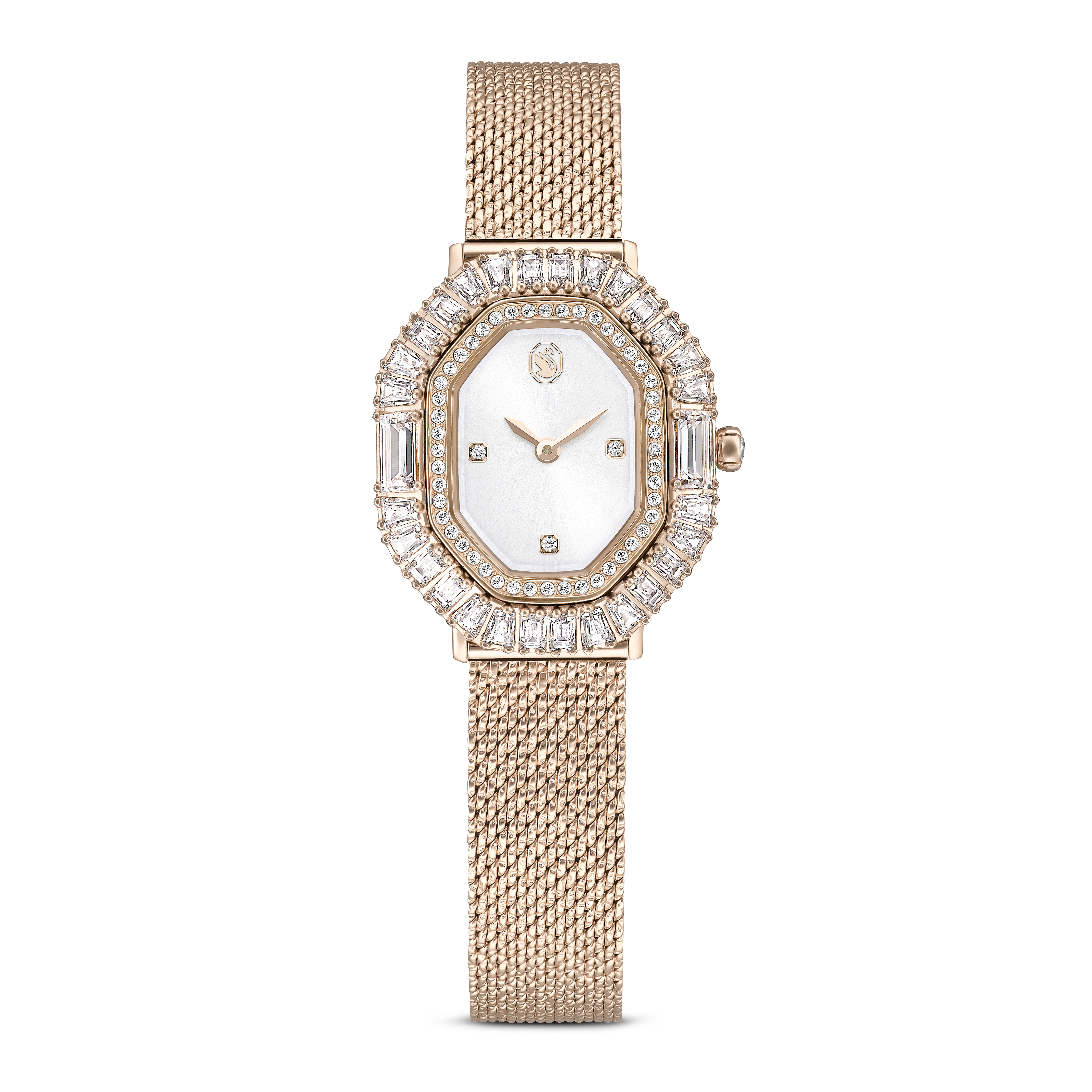 Swarovski Matrix octagon watch, Metal bracelet, Gold tone, Champagne gold-tone finish 5732501