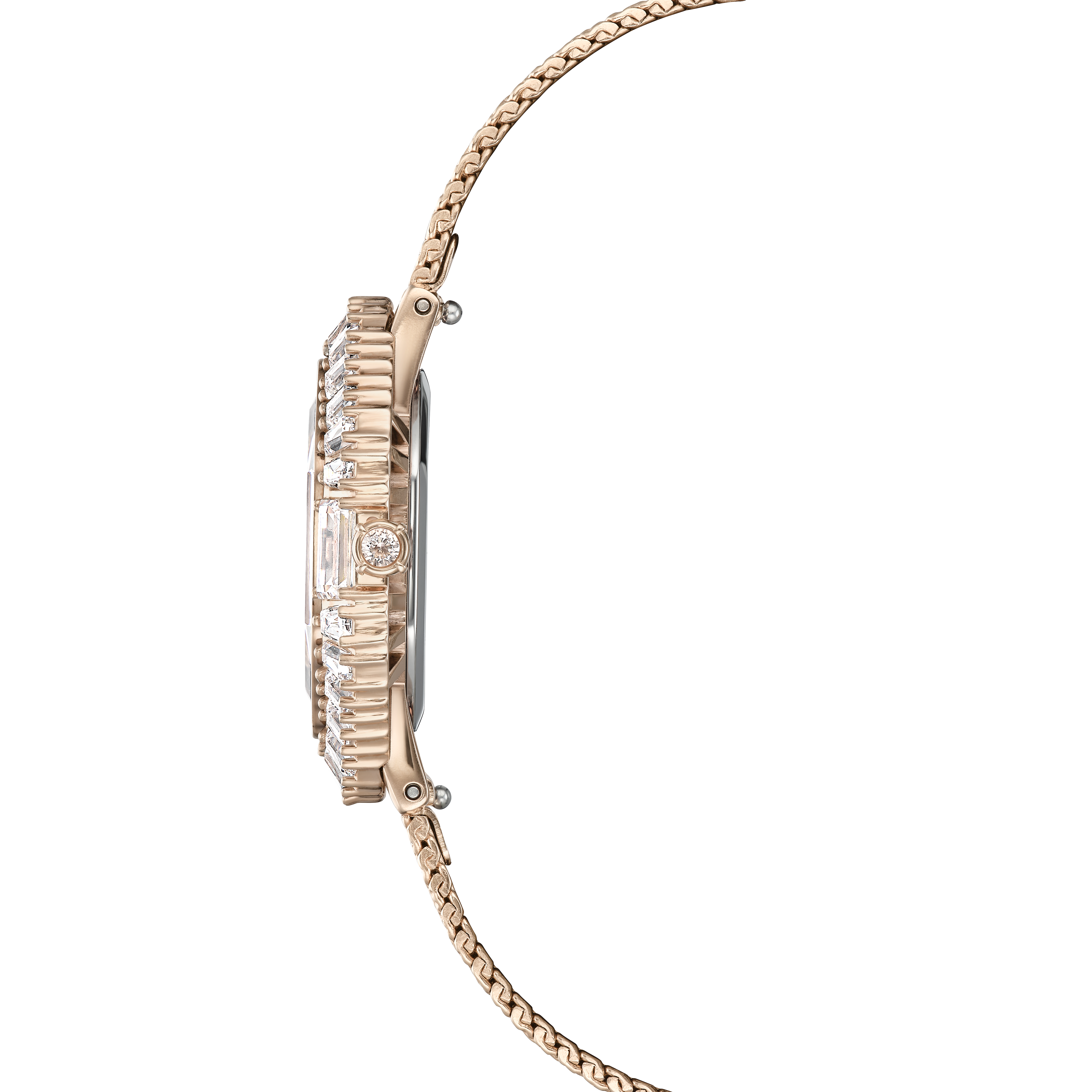 Swarovski Matrix octagon watch, Metal bracelet, Gold tone, Champagne gold-tone finish 5732501