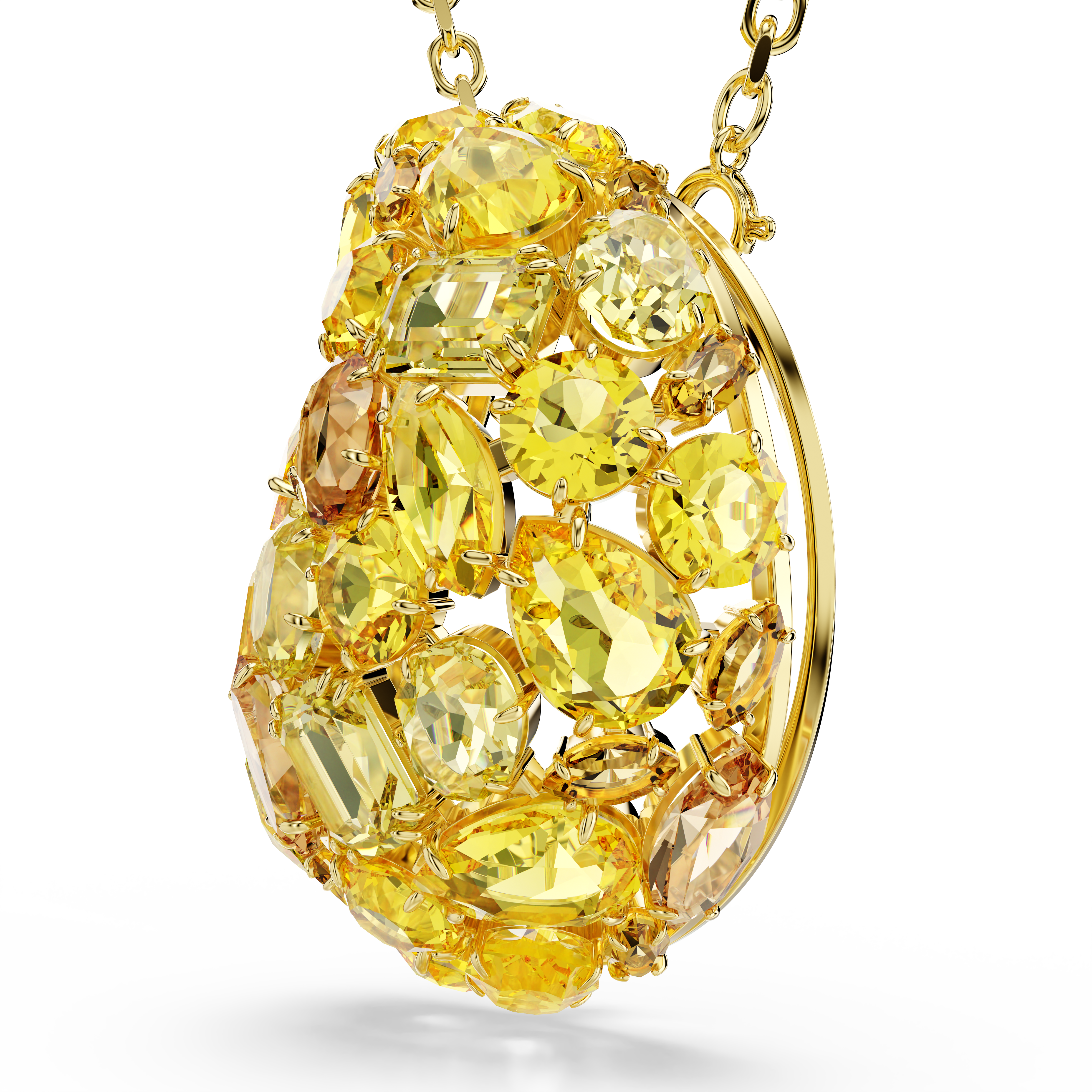 Swarovski Gema pendant and brooch, Yellow, Gold-tone plated 5732839
