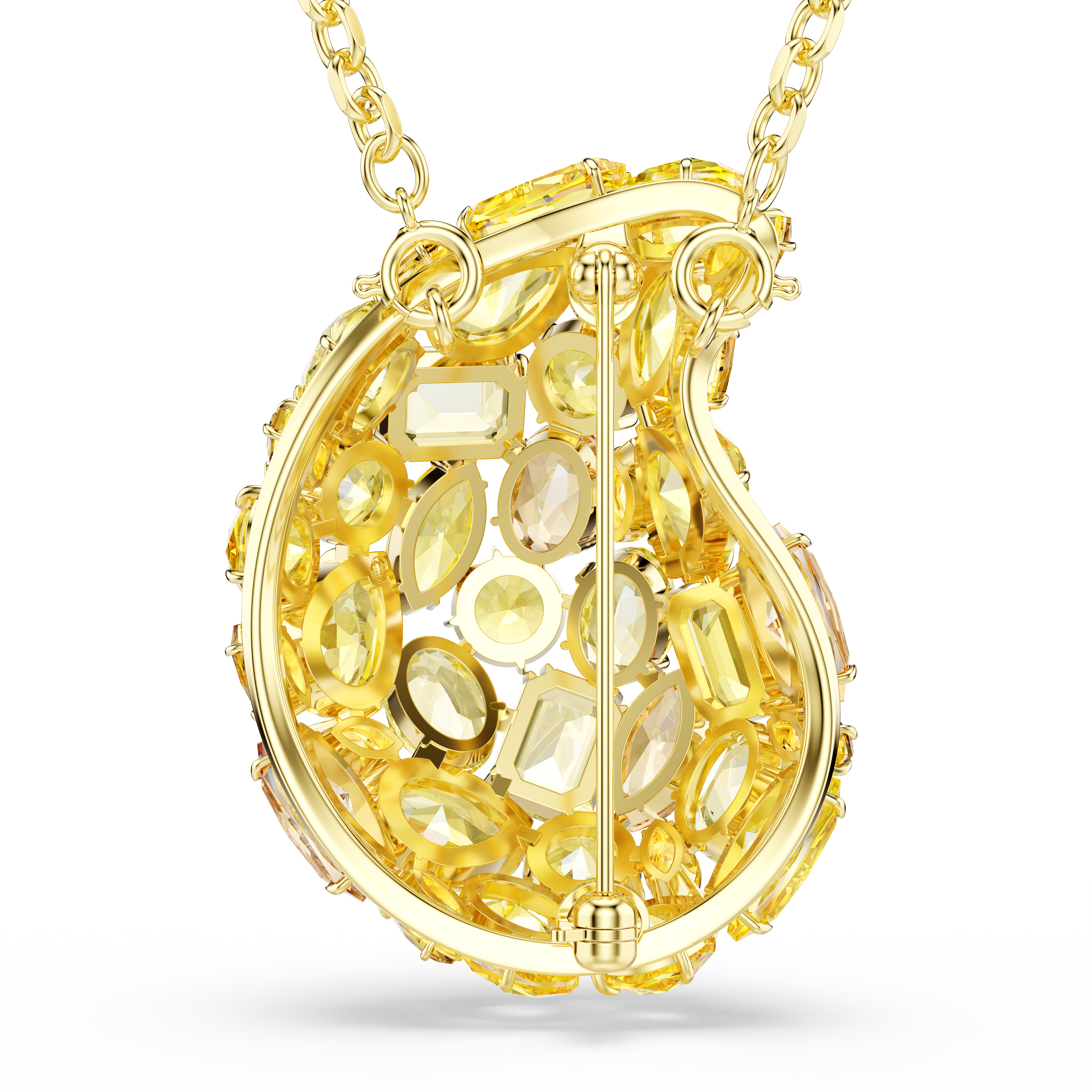 Swarovski Gema pendant and brooch, Yellow, Gold-tone plated 5732839