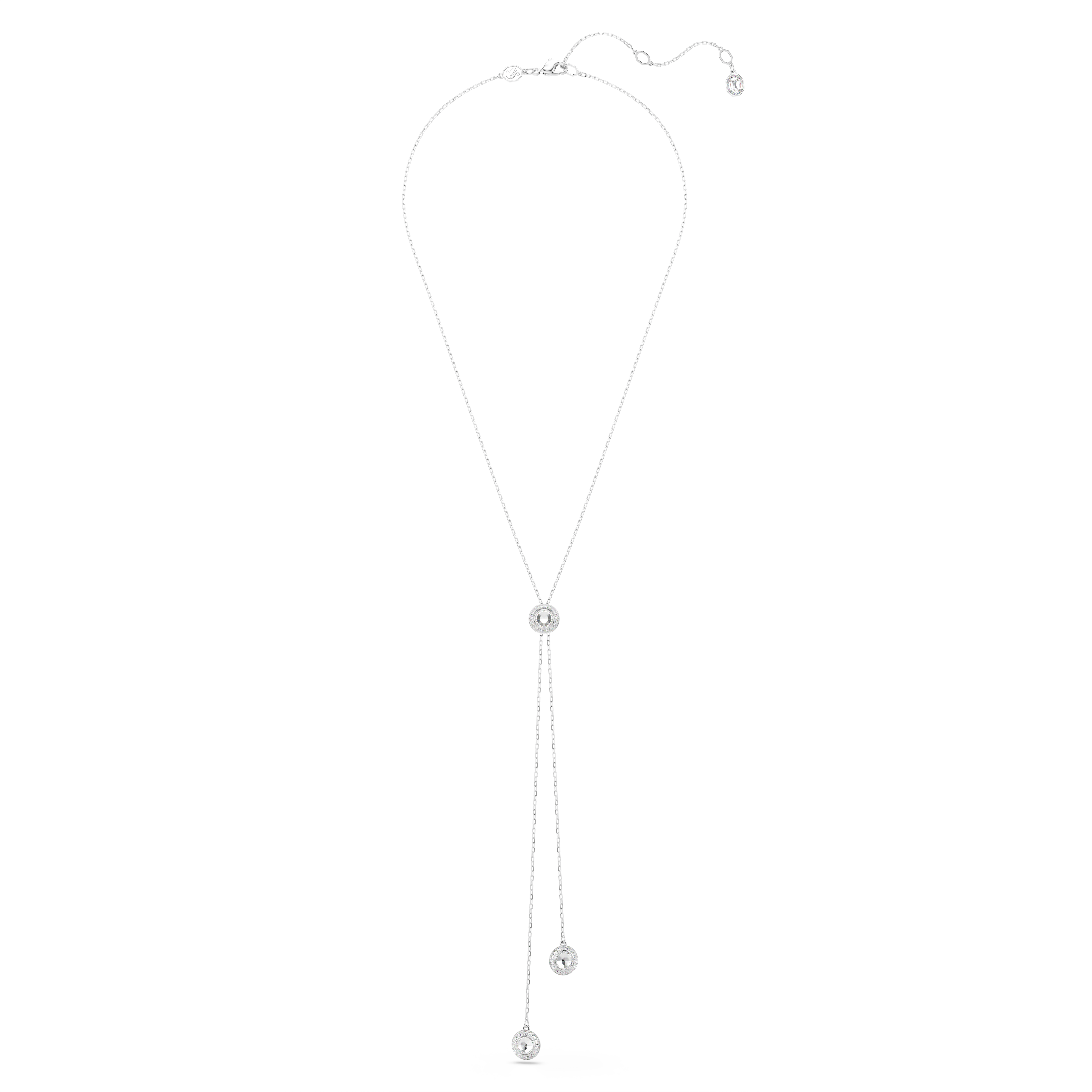 Swarovski Una Angelic Y pendant, Round cut, White, Rhodium plated 5733067