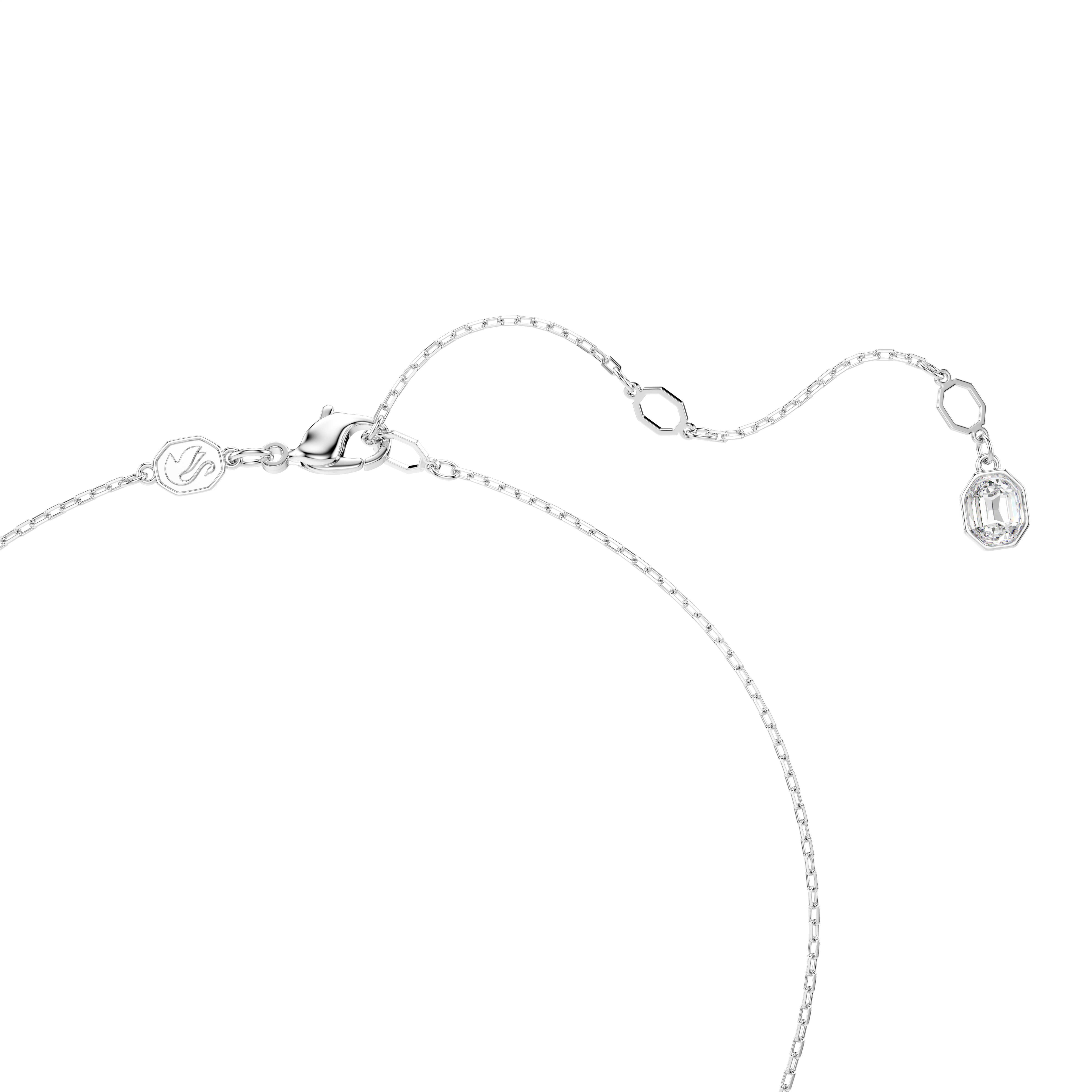 Swarovski Una Angelic Y pendant, Round cut, White, Rhodium plated 5733067