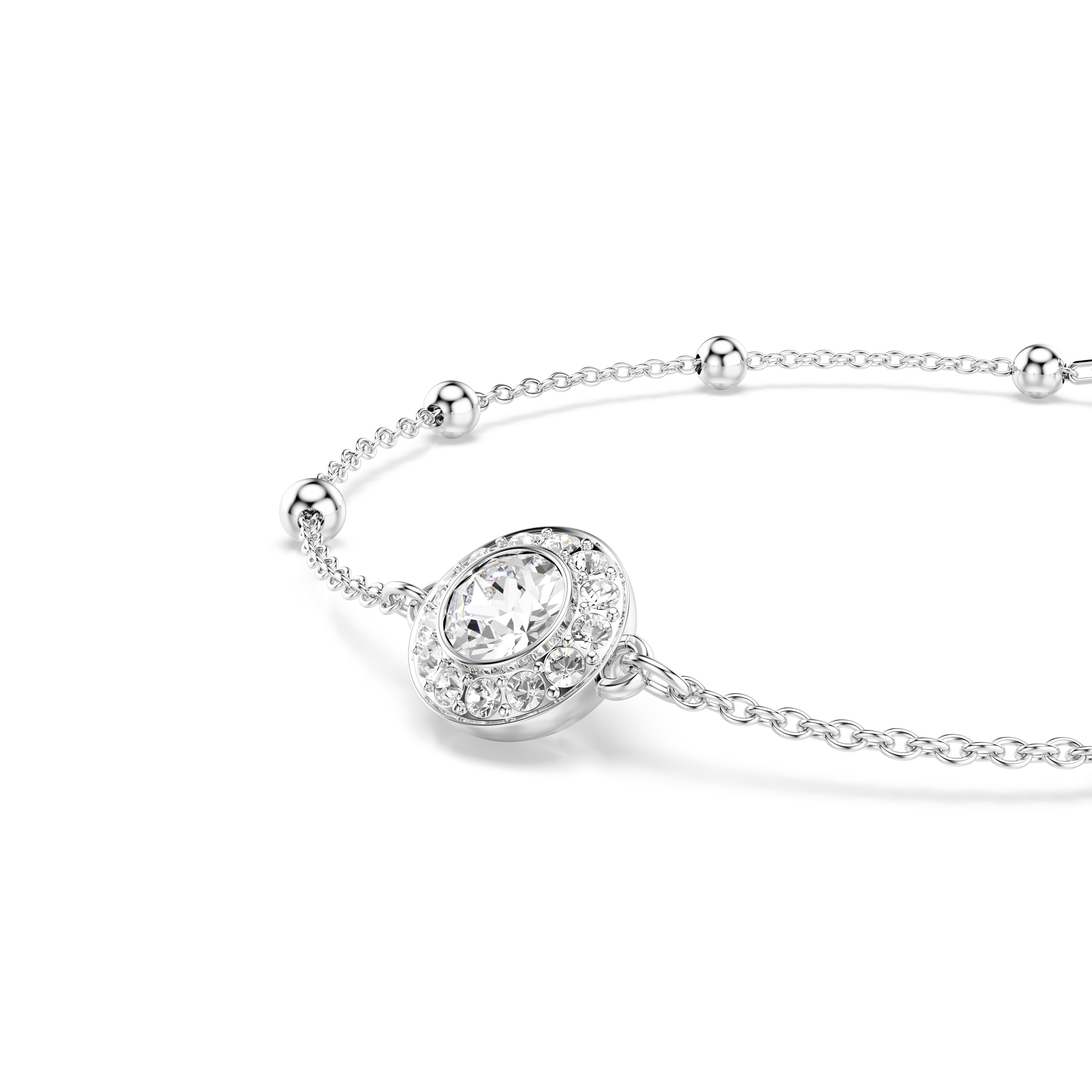 Swarovski Una Angelic bracelet, Round cut, White, Rhodium plated 5733196