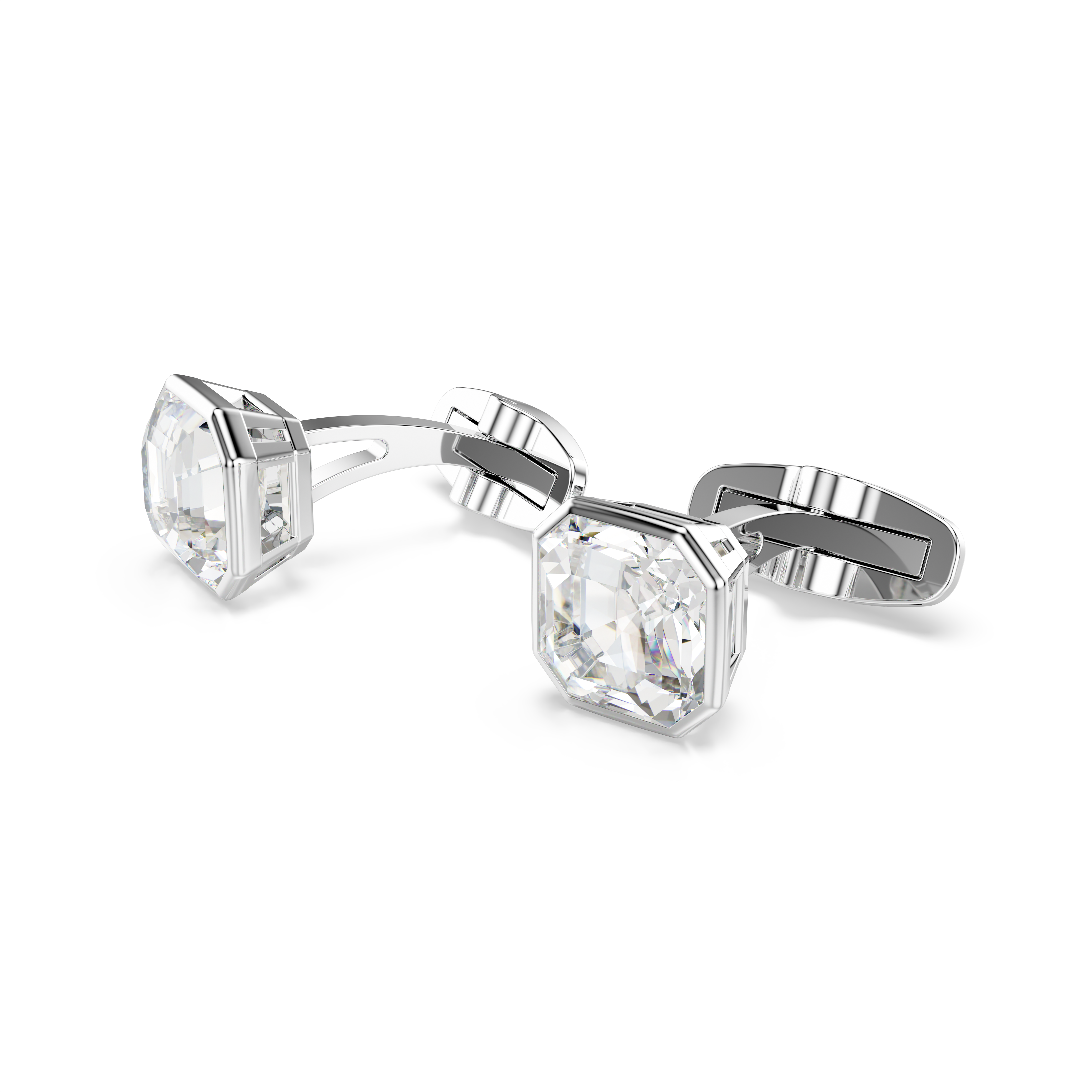 Swarovski Millenia cufflinks, Octagon cut, White, Rhodium plated 5733306