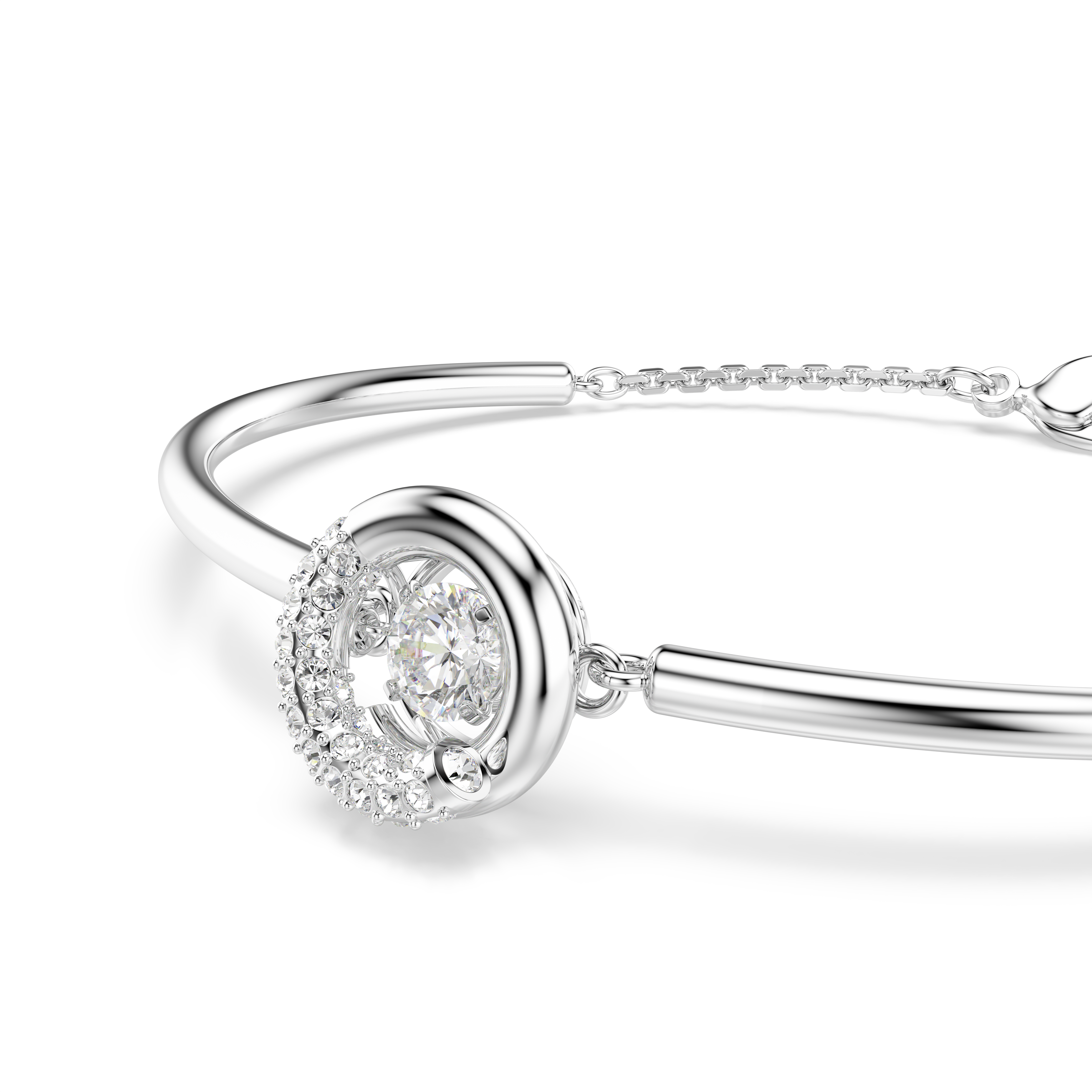 Swarovski Dextera bangle, Round cut, White, Rhodium plated 5733399