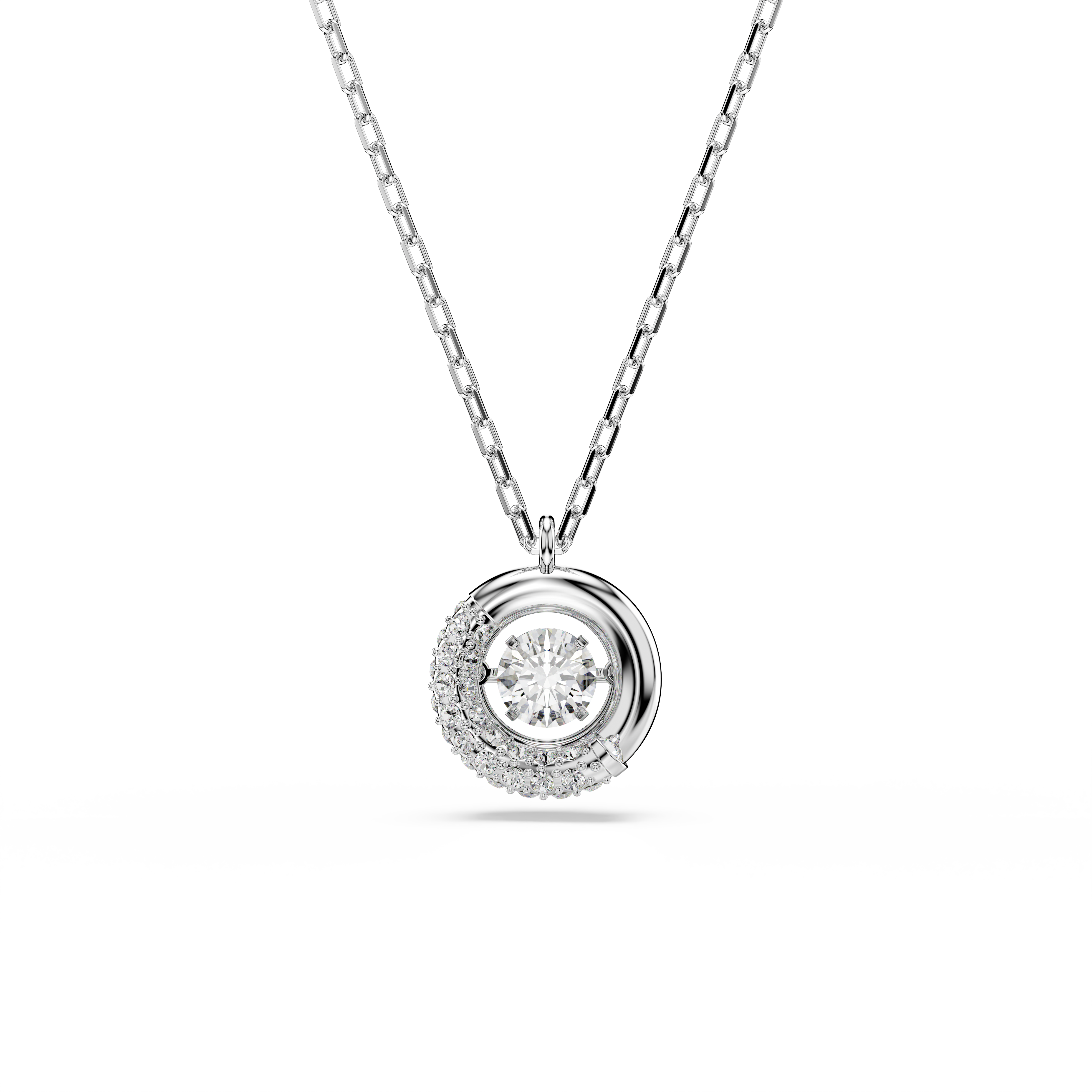 Swarovski Dextera pendant, Round cut, White, Rhodium plated 5733400