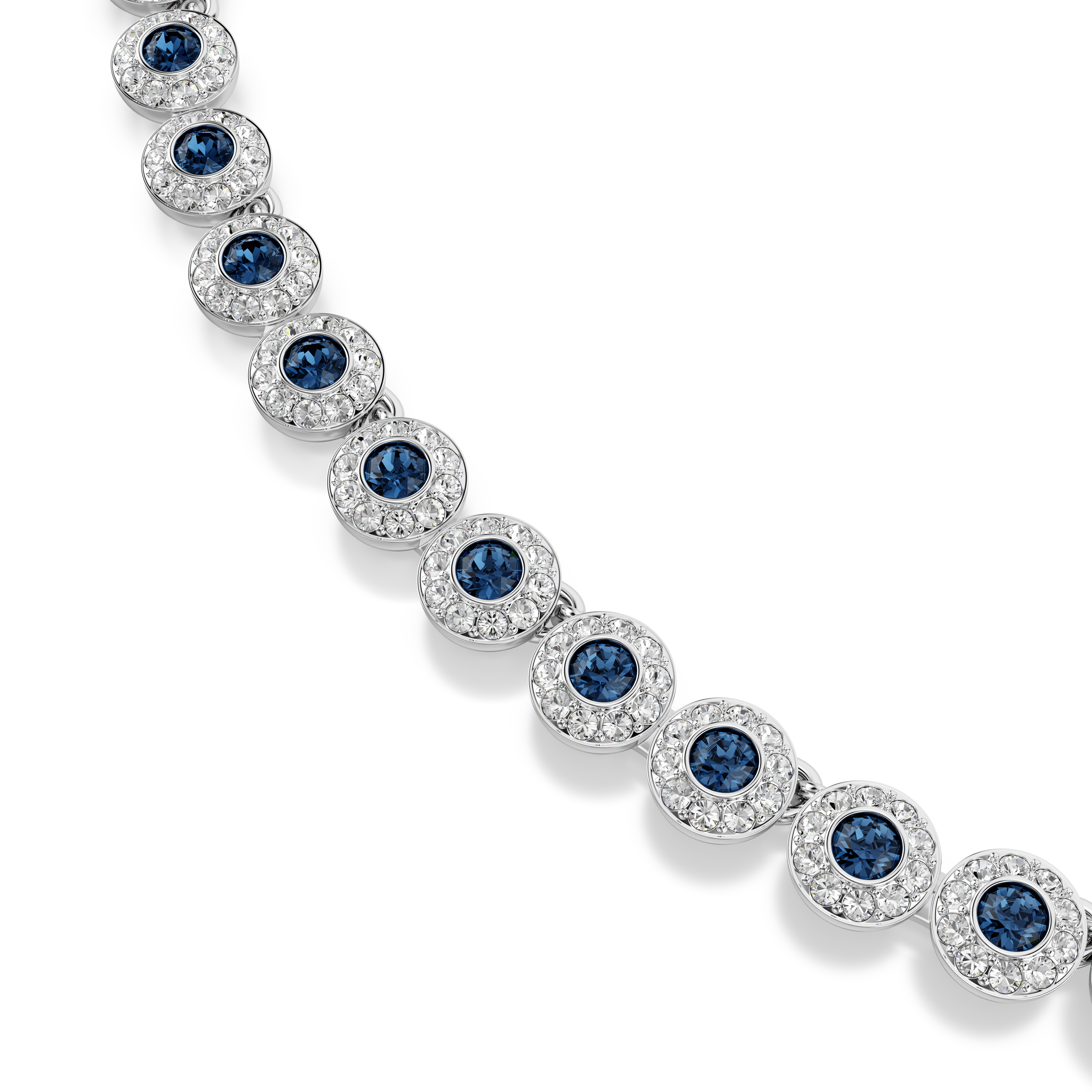 Swarovski Una Angelic necklace, Round cut, Blue, Rhodium plated 5733402