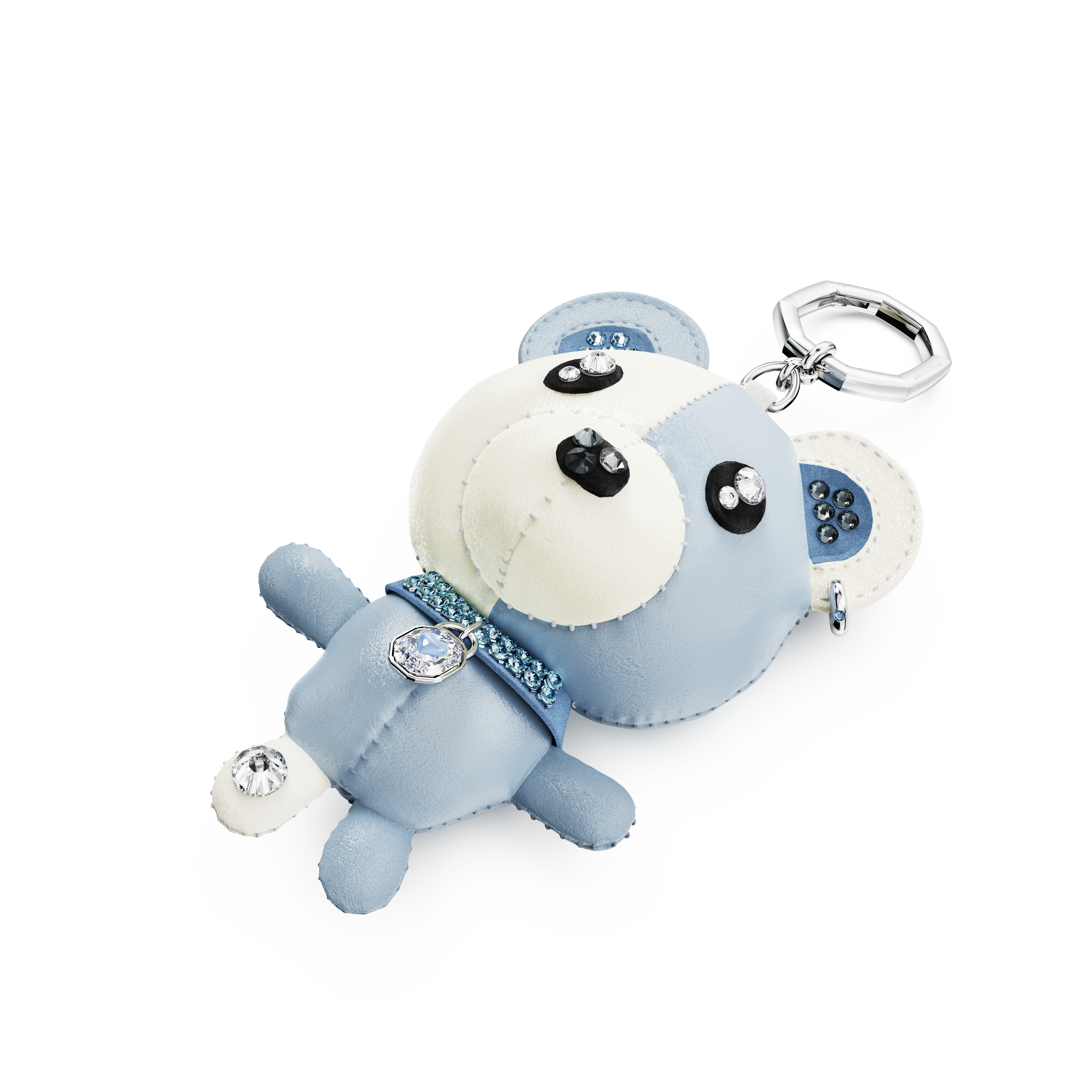 Swarovski Teddy bag charm, Bear, Blue, Rhodium plated 5733771
