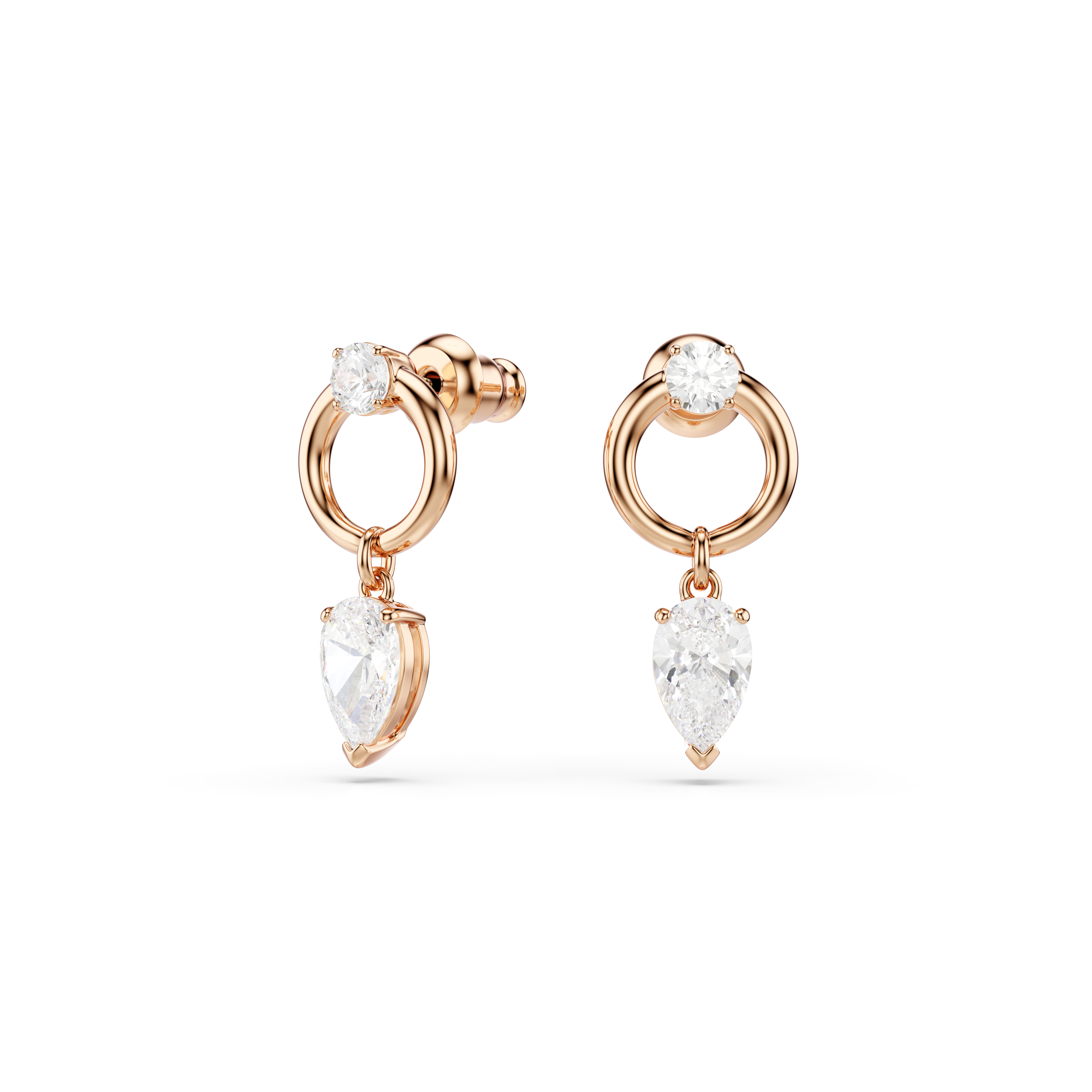 Swarovski Mesmera set, Pear cut, Round cut, White, Rose gold-tone plated 5733808
