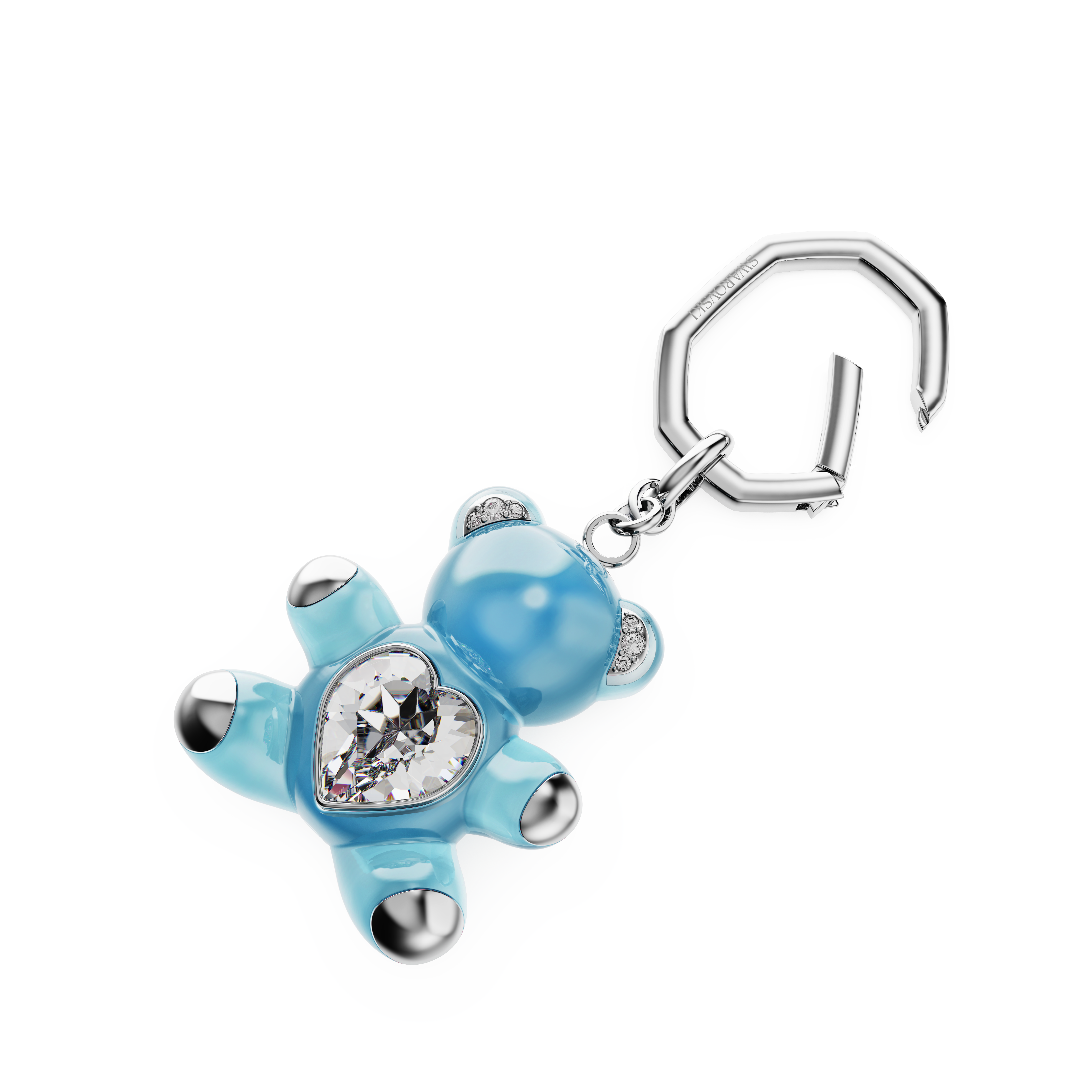 Swarovski Teddy key ring, Bear, Blue, Rhodium plated 5733826
