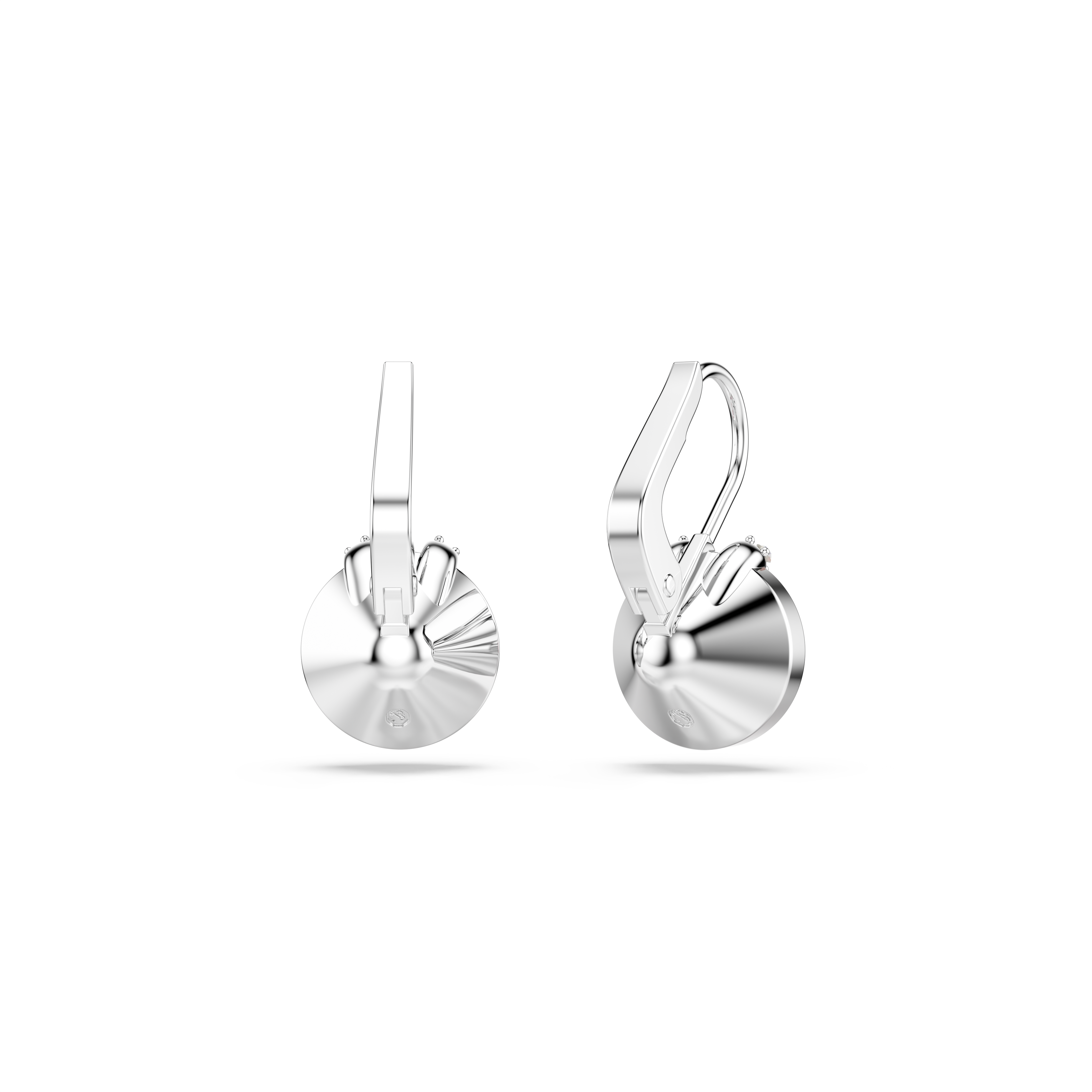 Swarovski Bella V drop earrings, Round cut, Pink, Rhodium plated 5734235