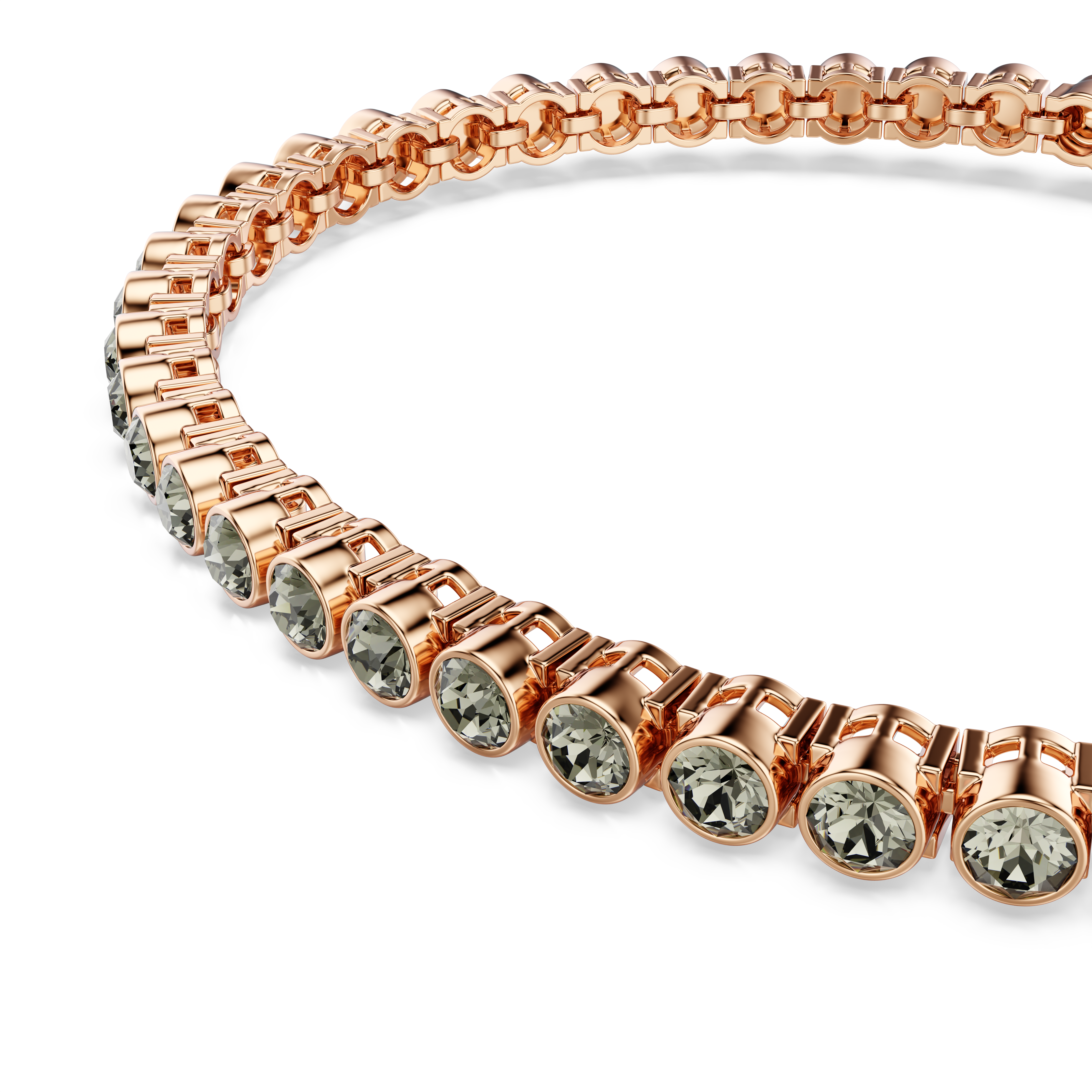 Swarovski Imber Emily Tennis bracelet, Round cut, Black, Rose gold-tone plated 5734240
