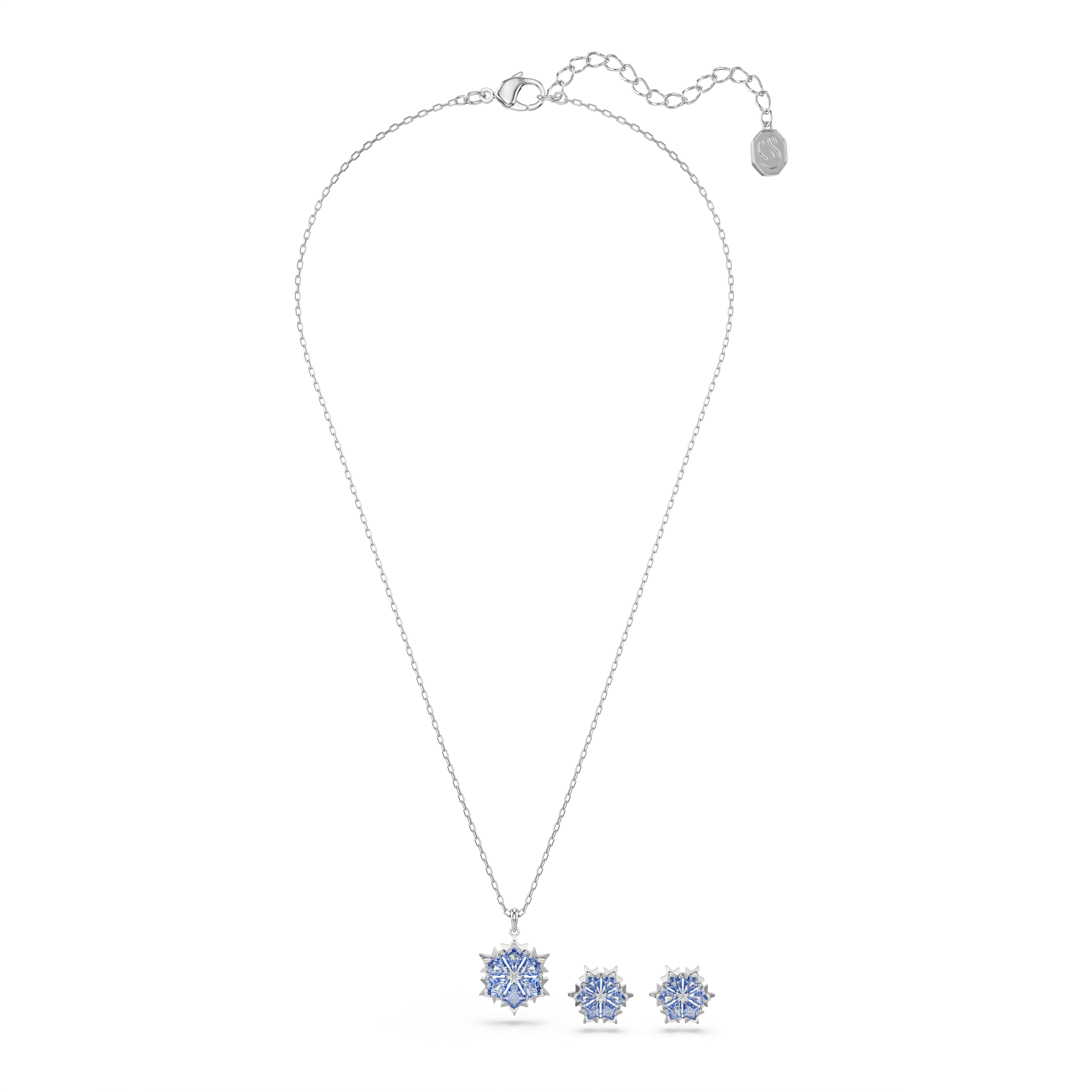 Swarovski Magic set, Snowflake, Blue, Rhodium plated 5734243