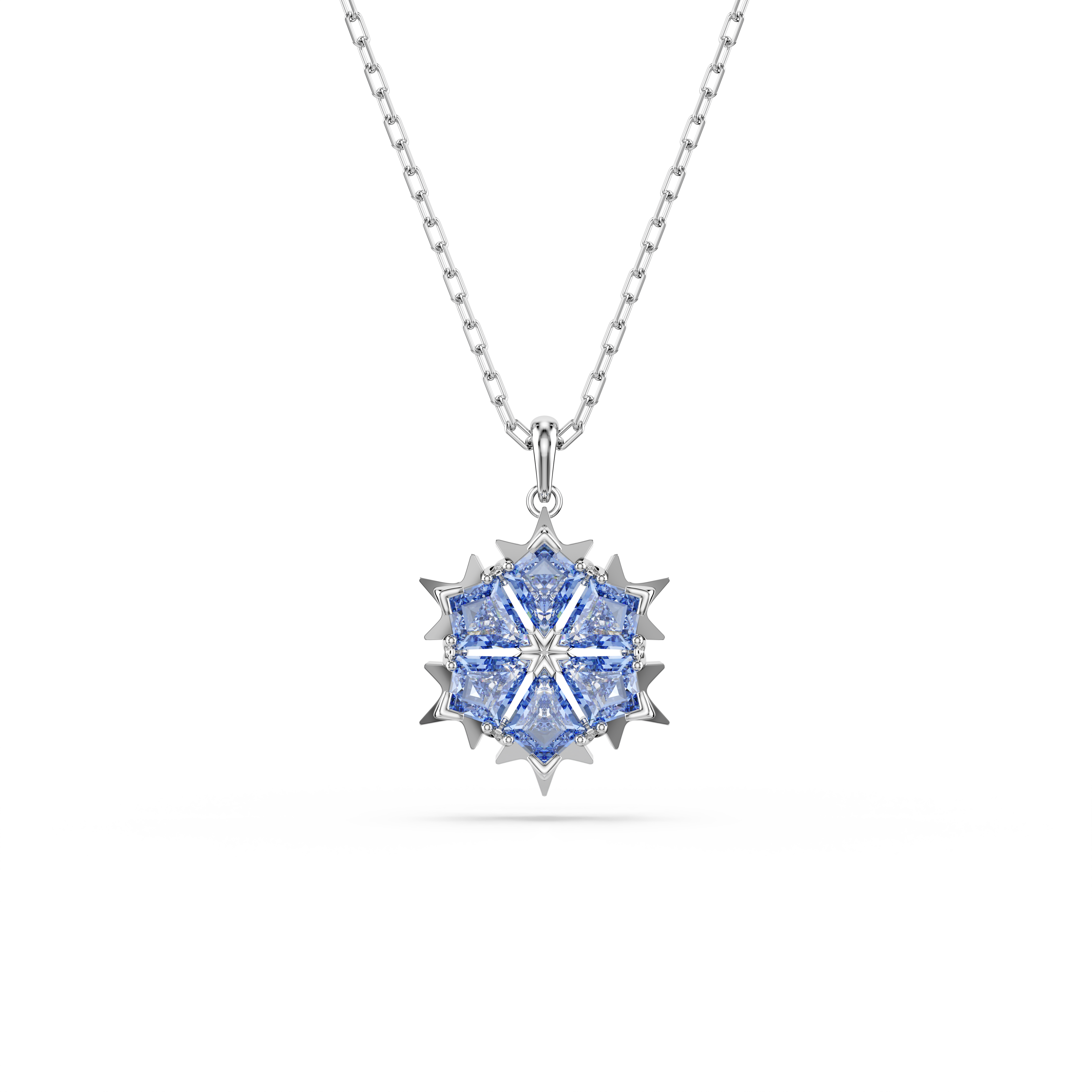 Swarovski Magic set, Snowflake, Blue, Rhodium plated 5734243