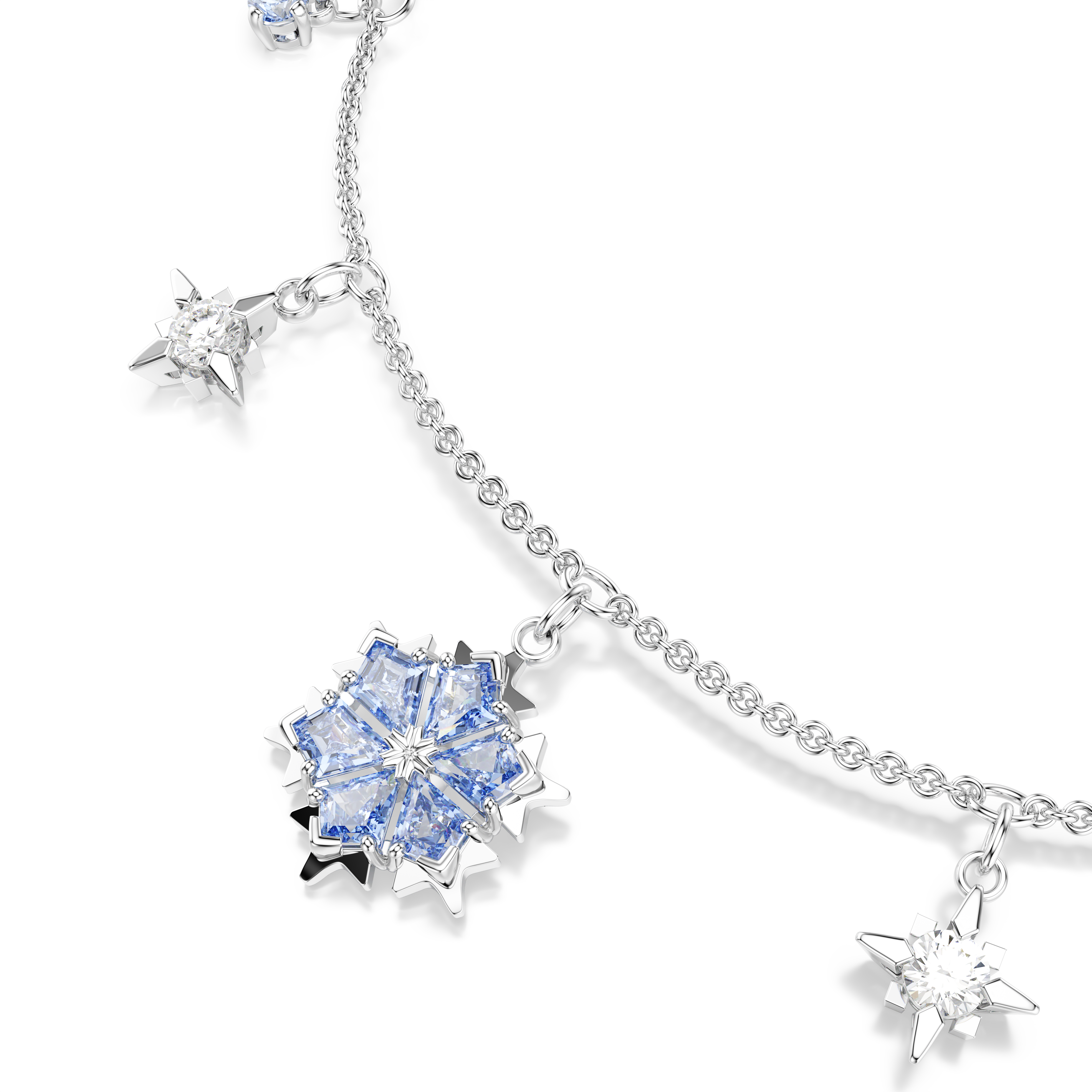 Swarovski Magic bracelet, Snowflake, Blue, Rhodium plated 5734244