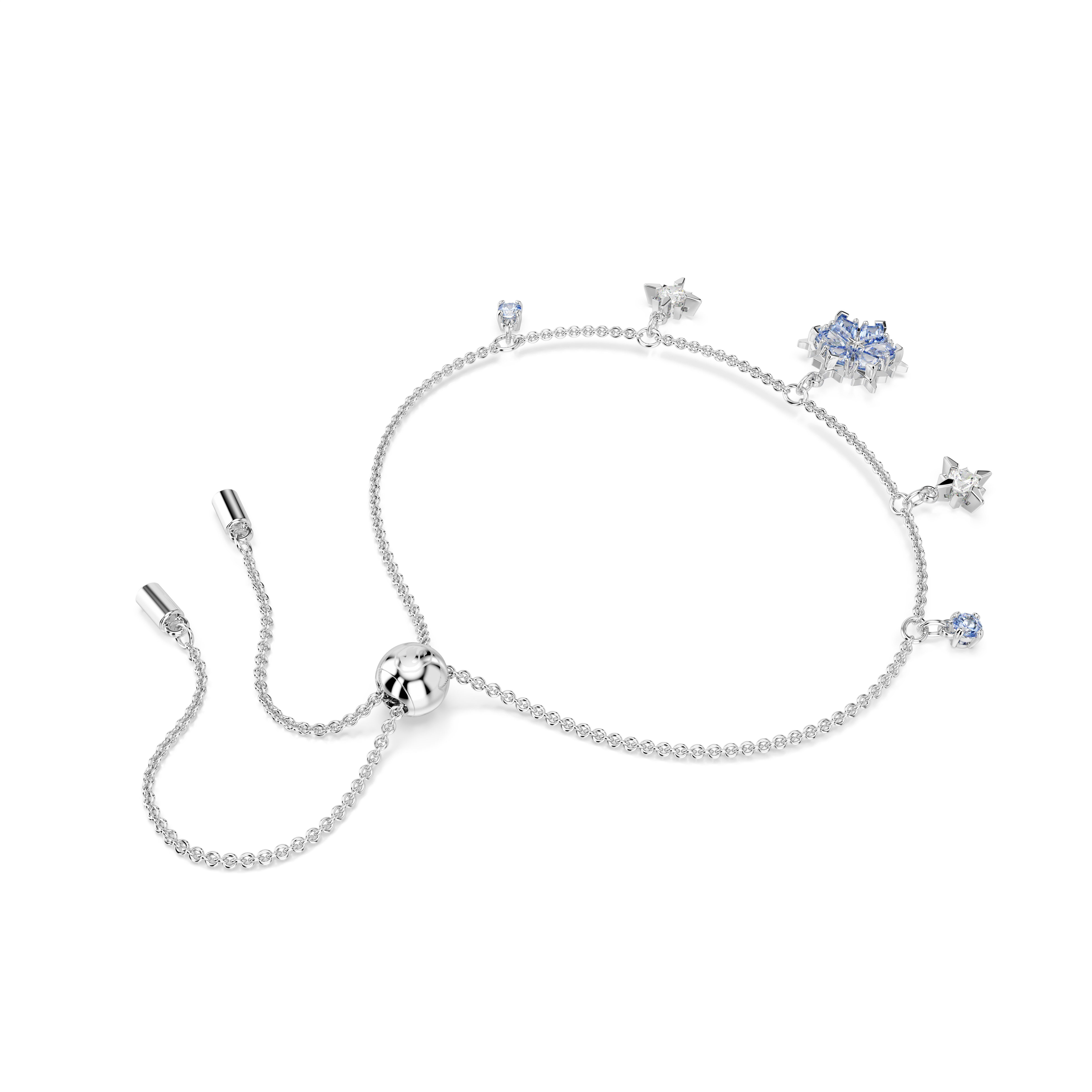 Swarovski Magic bracelet, Snowflake, Blue, Rhodium plated 5734244