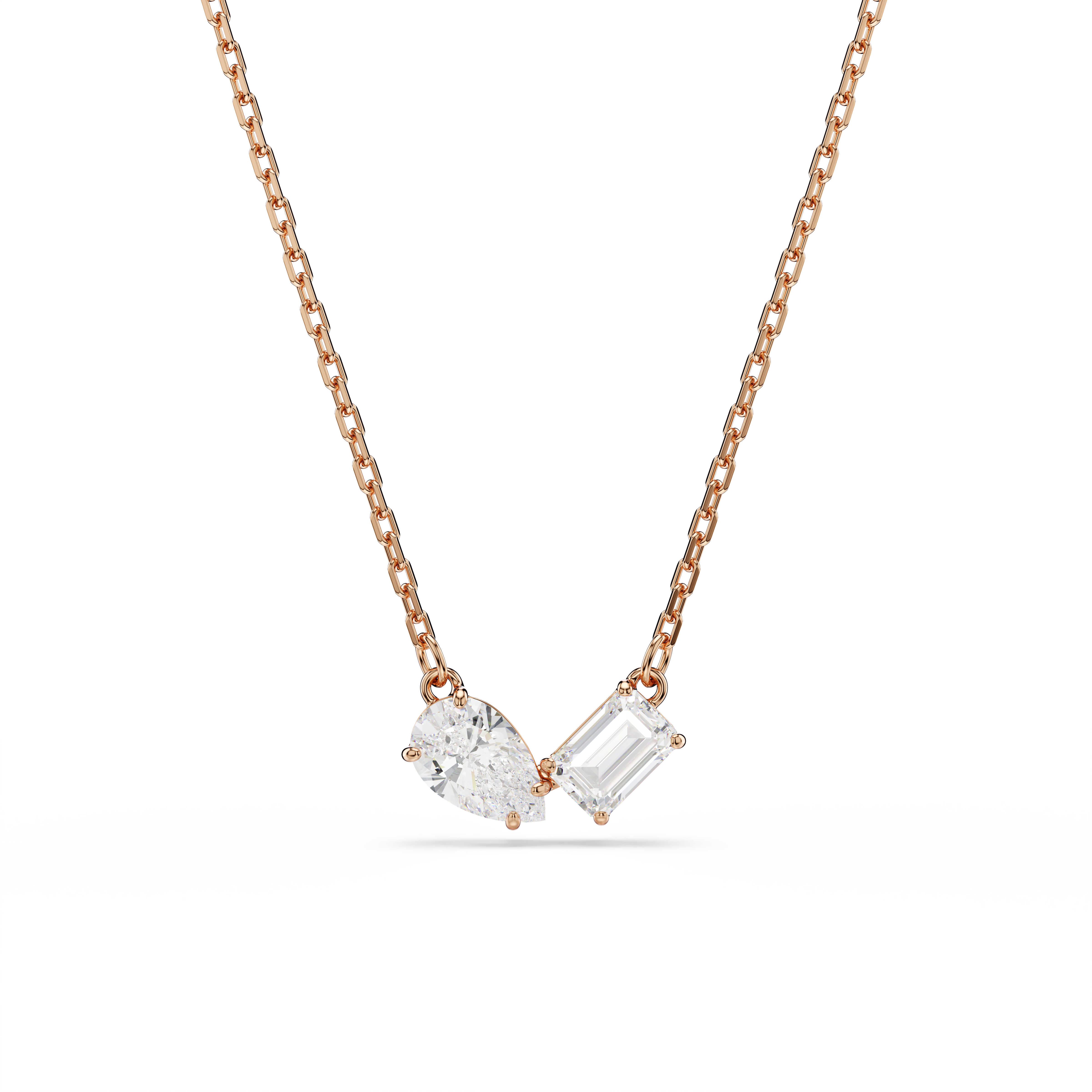 Swarovski Mesmera set, Pear cut, Octagon cut, White, Rose gold-tone plated 5734246