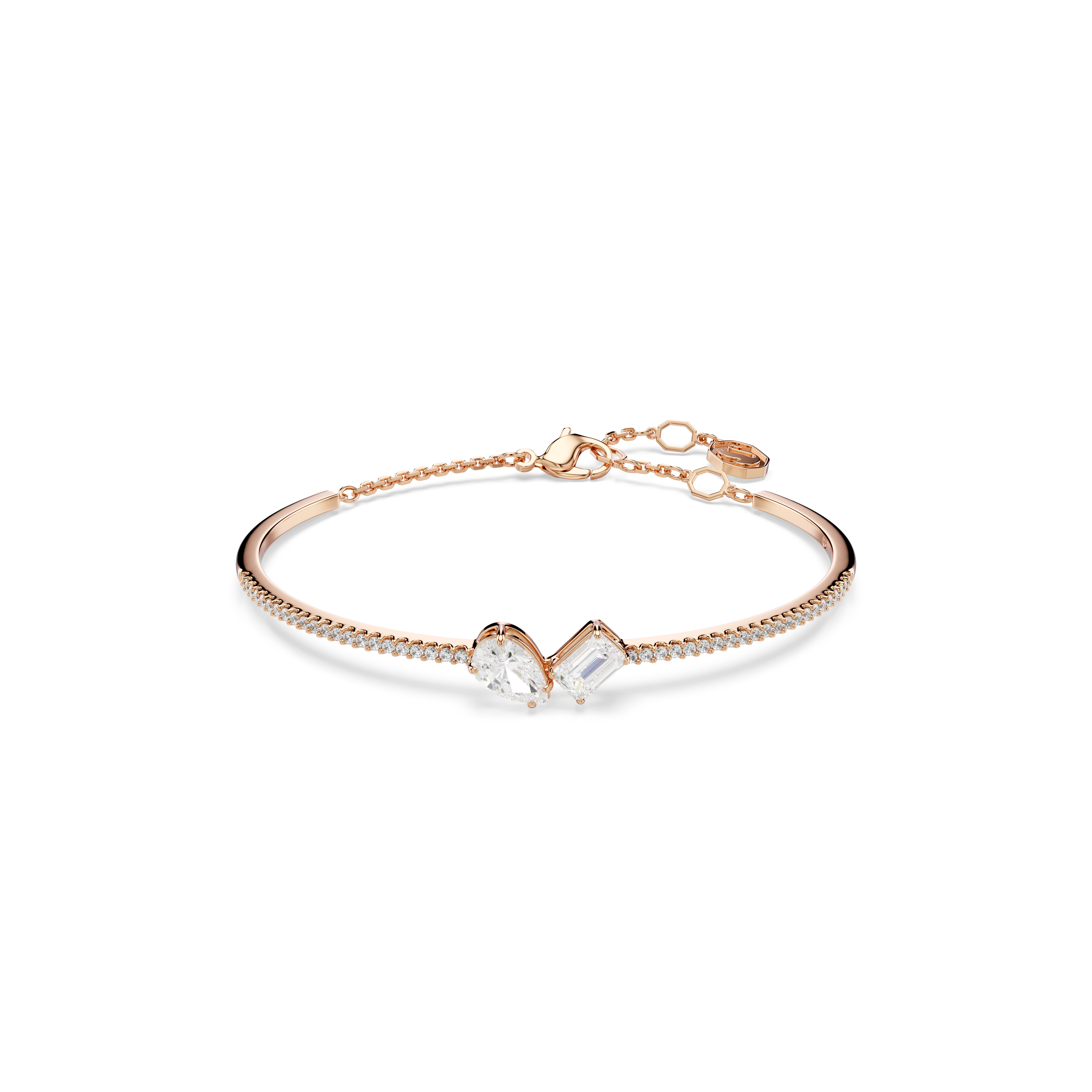 Swarovski Mesmera bangle, Mixed cuts, White, Rose gold-tone plated 5734247