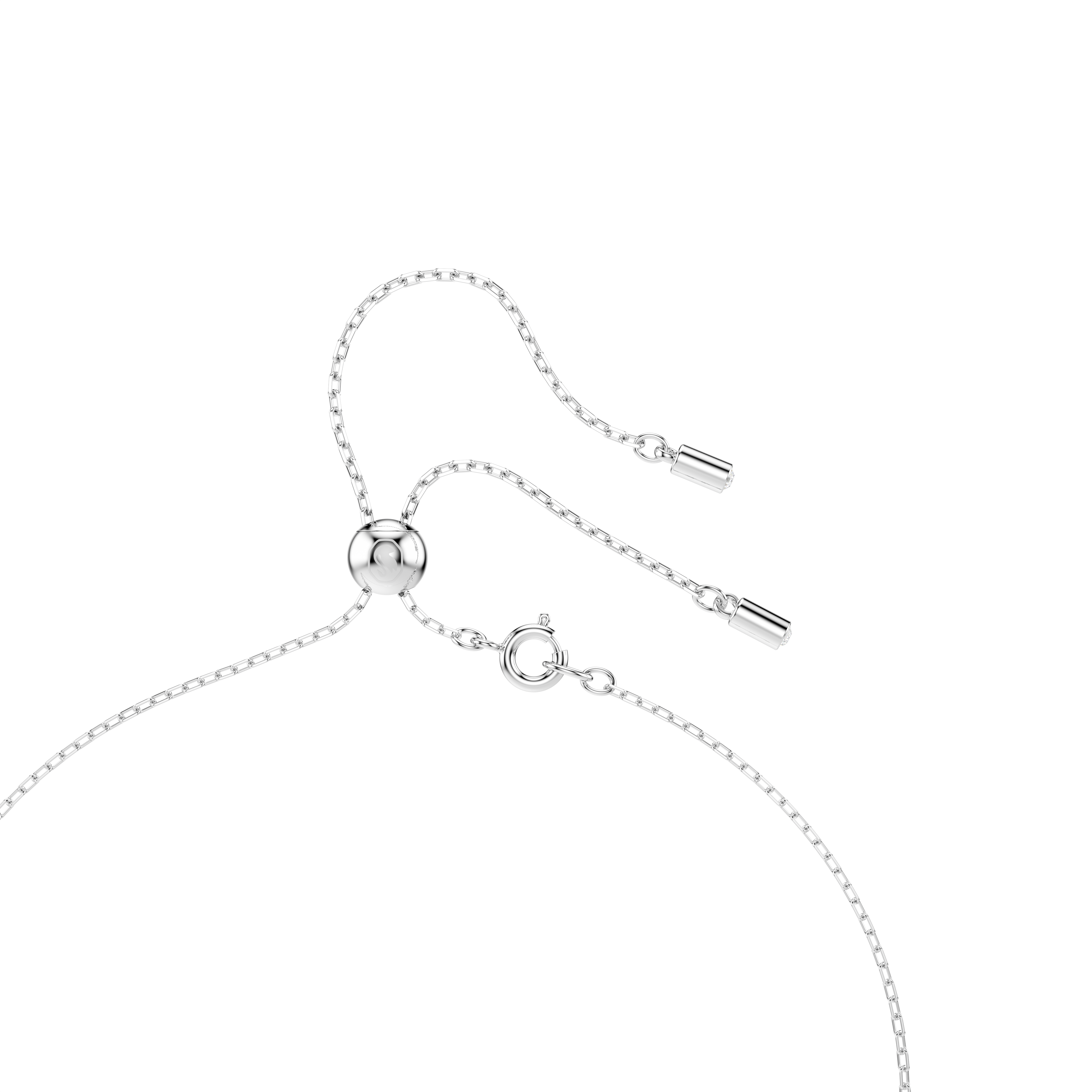 Swarovski Stilla Attract Y necklace, Round cut, Blue, Rhodium plated 5734249