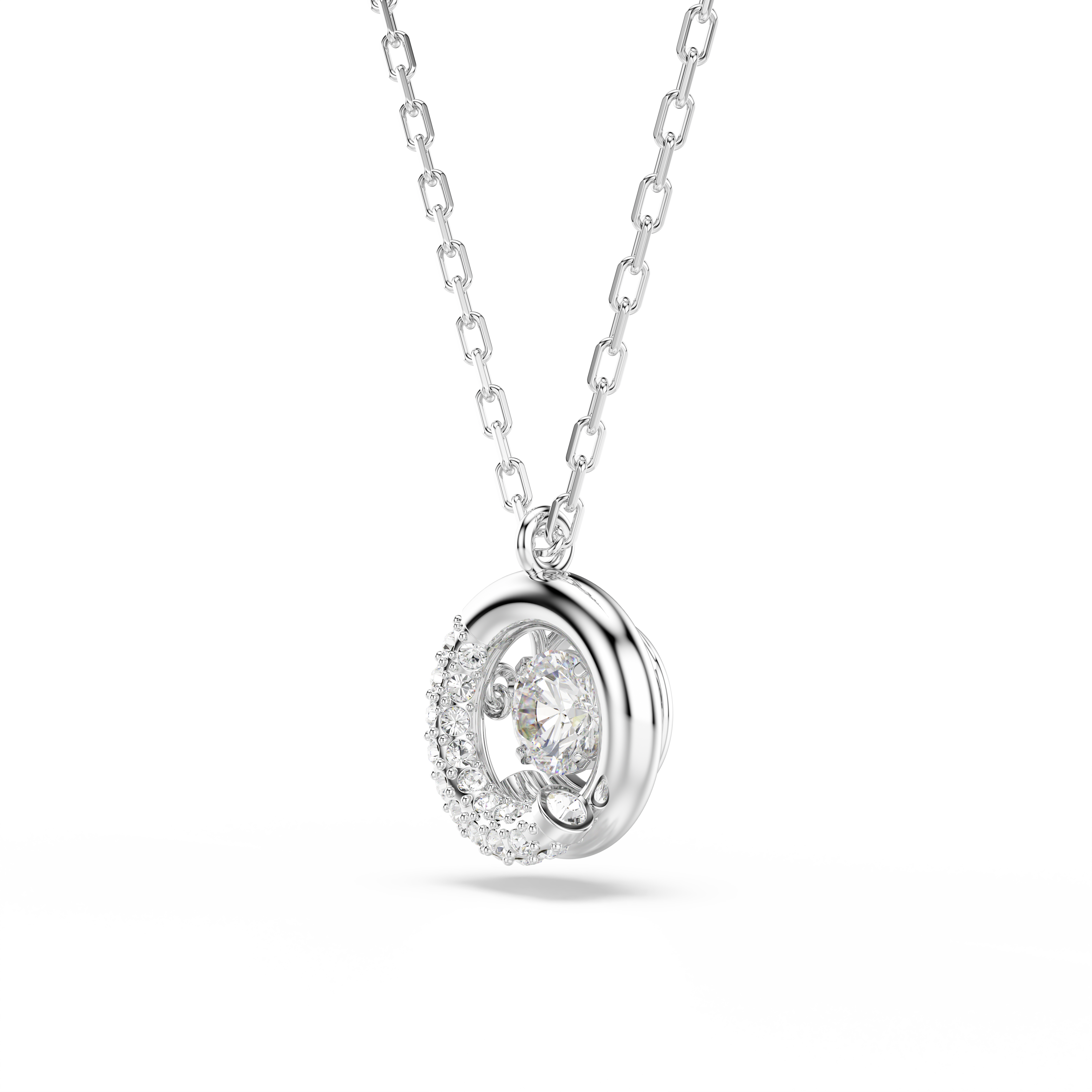Swarovski Dextera pendant, Round cut, White, Rhodium plated 5734469