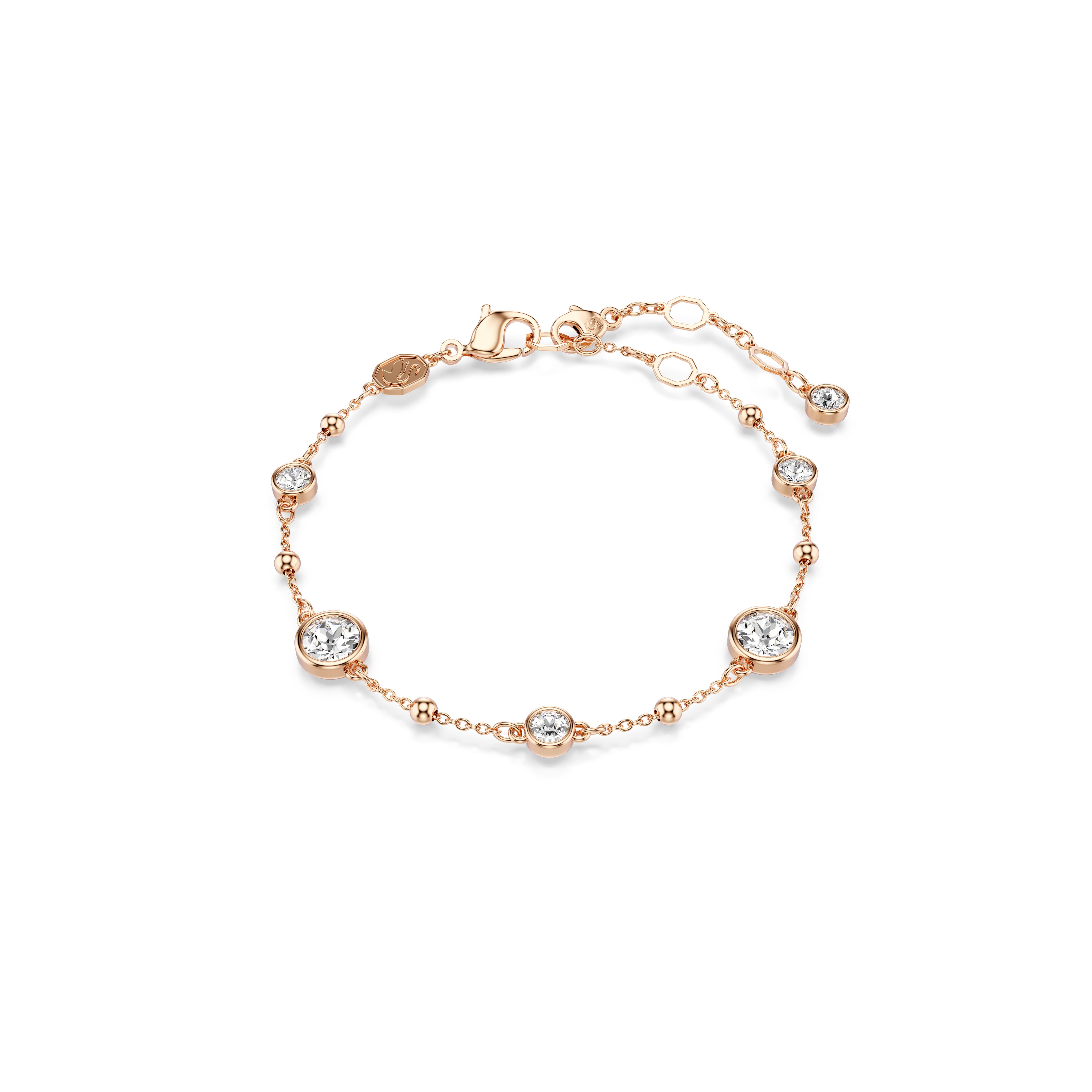 Swarovski Imber bracelet, Round cut, White, Rose gold-tone plated 5734470