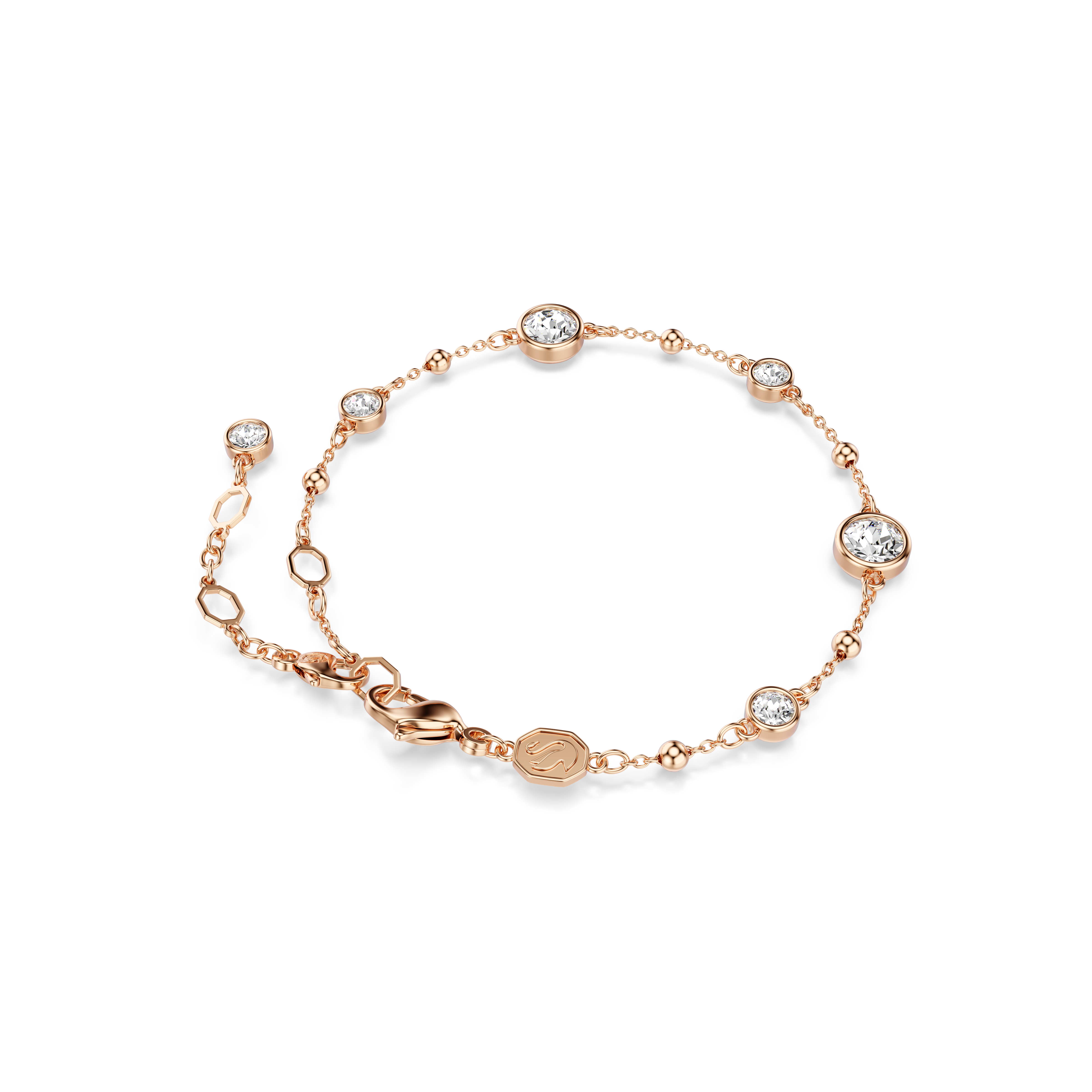 Swarovski Imber bracelet, Round cut, White, Rose gold-tone plated 5734470