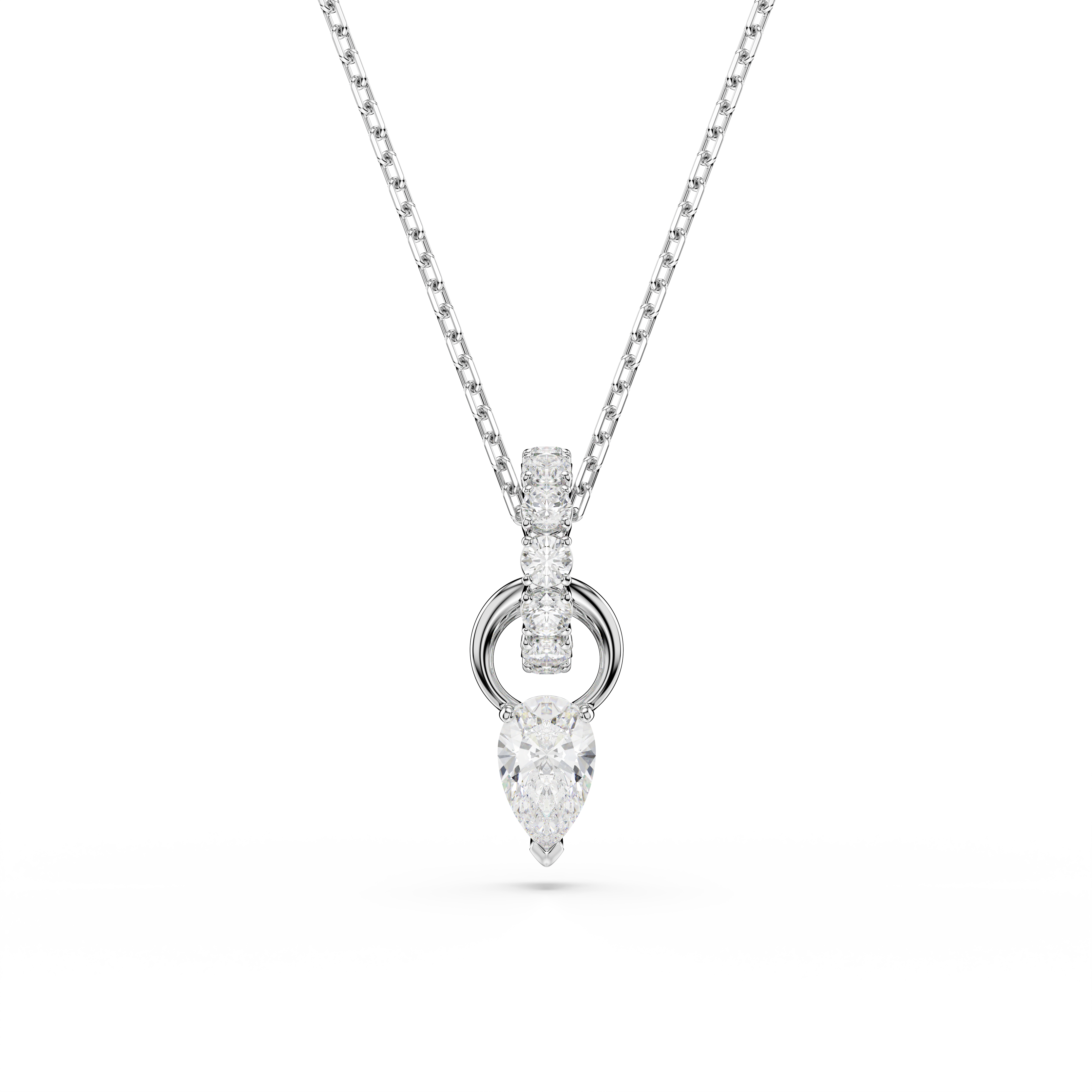 Swarovski Mesmera set, Pear cut, Round cut, White, Rhodium plated 5734476