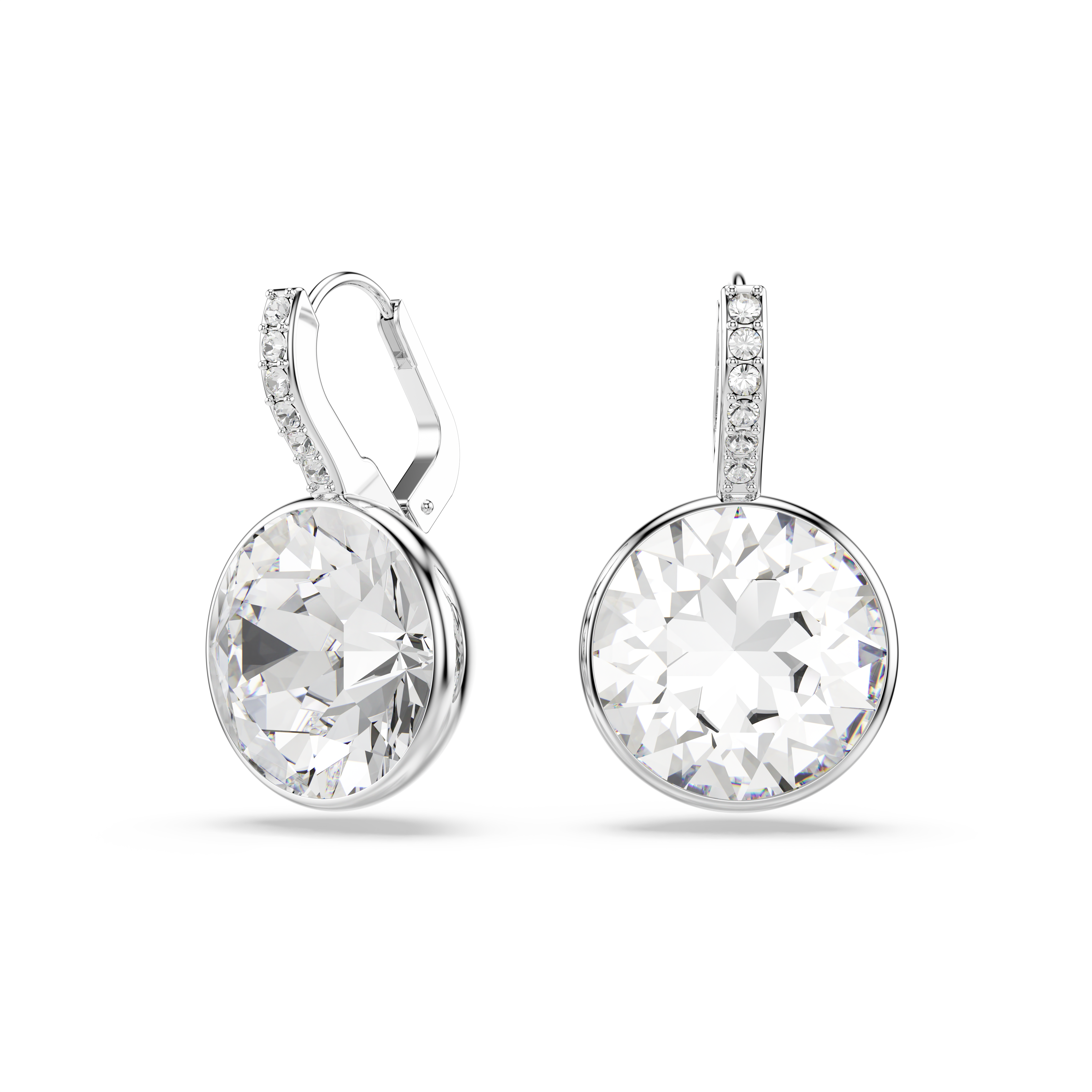 Swarovski Millenia drop earrings, Round cut, White, Rhodium plated 5734477