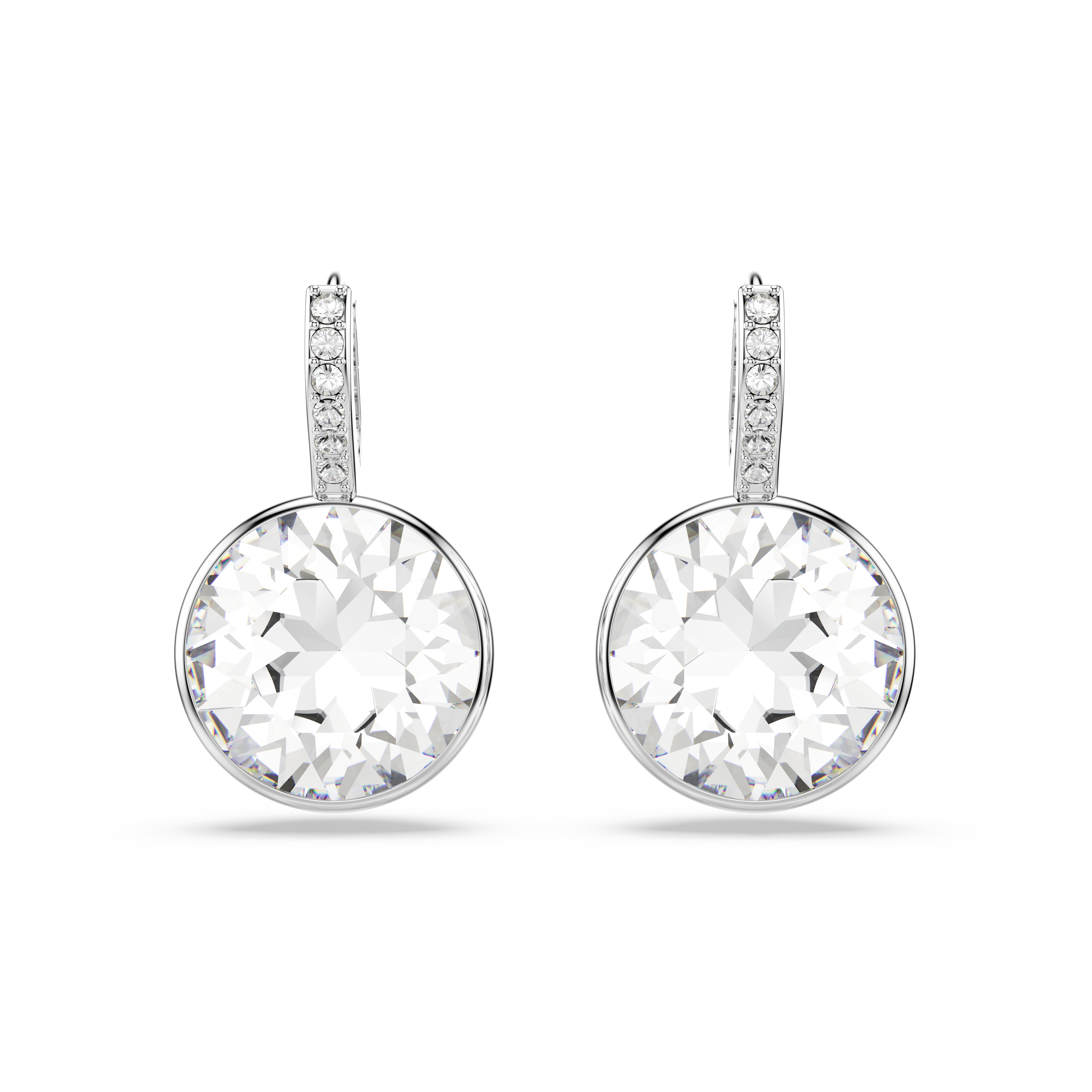 Swarovski Millenia drop earrings, Round cut, White, Rhodium plated 5734477