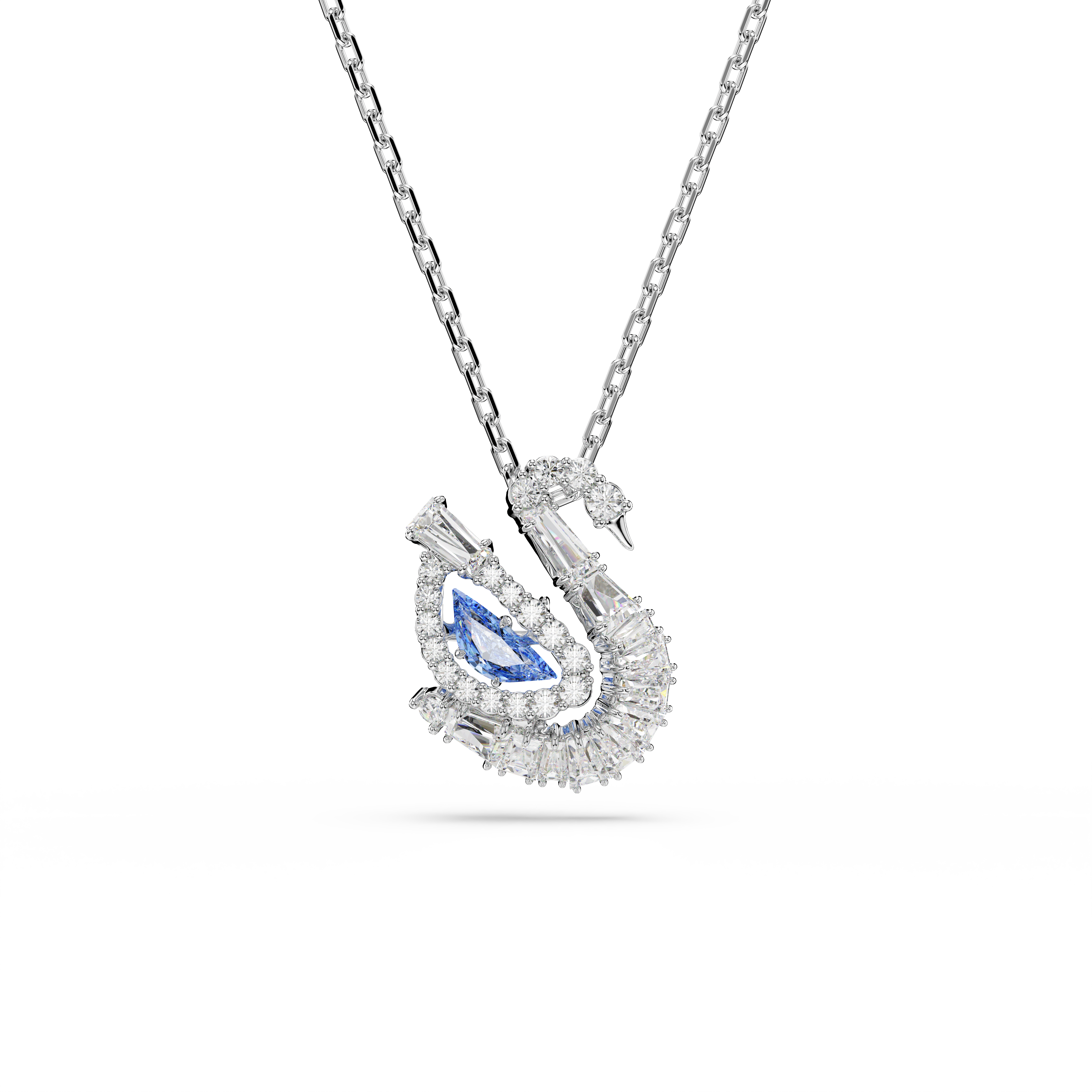 Swarovski Swan pendant, Mixed cuts, Swan, Blue 5734482