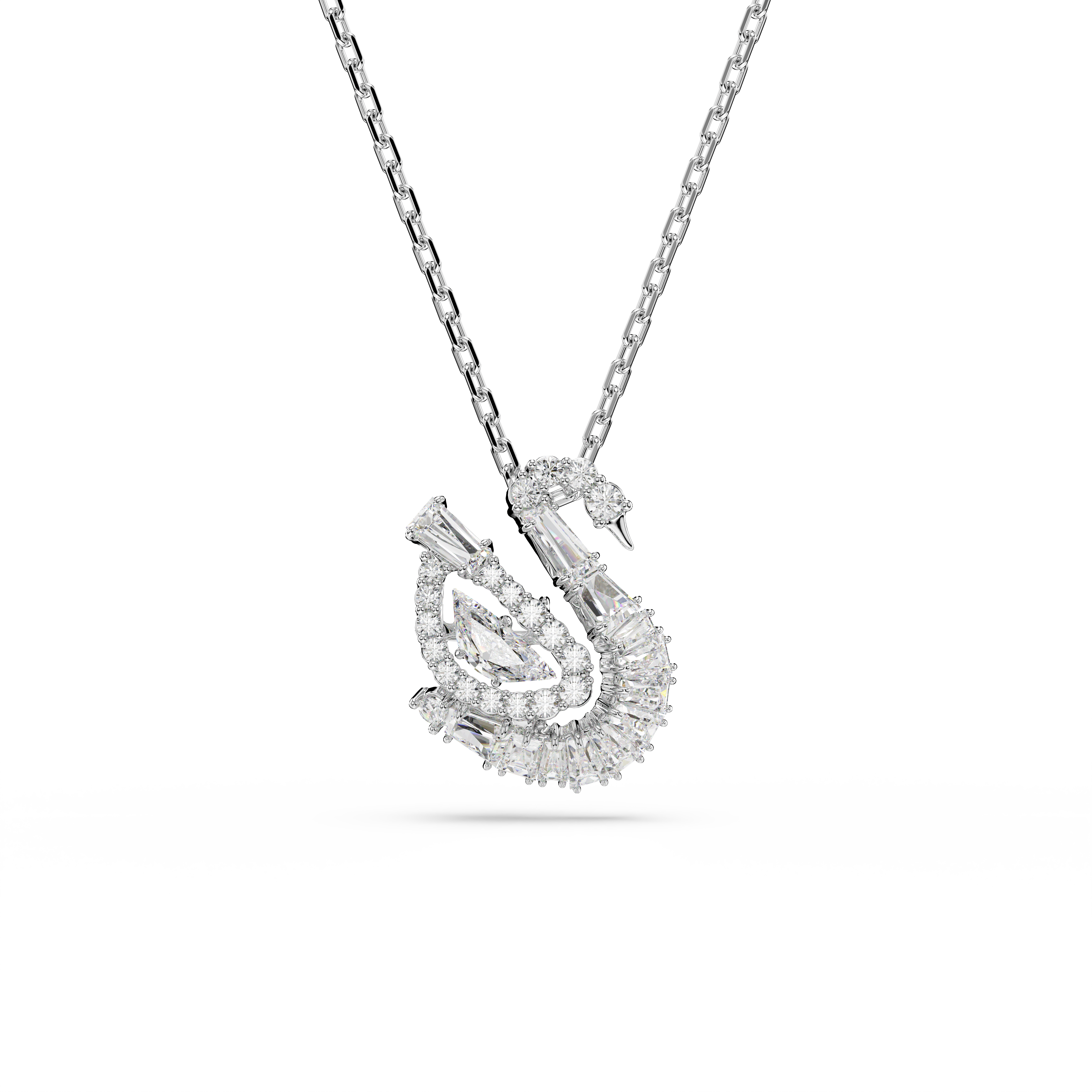 Swarovski Swan pendant, Mixed cuts, Swan, White 5734485