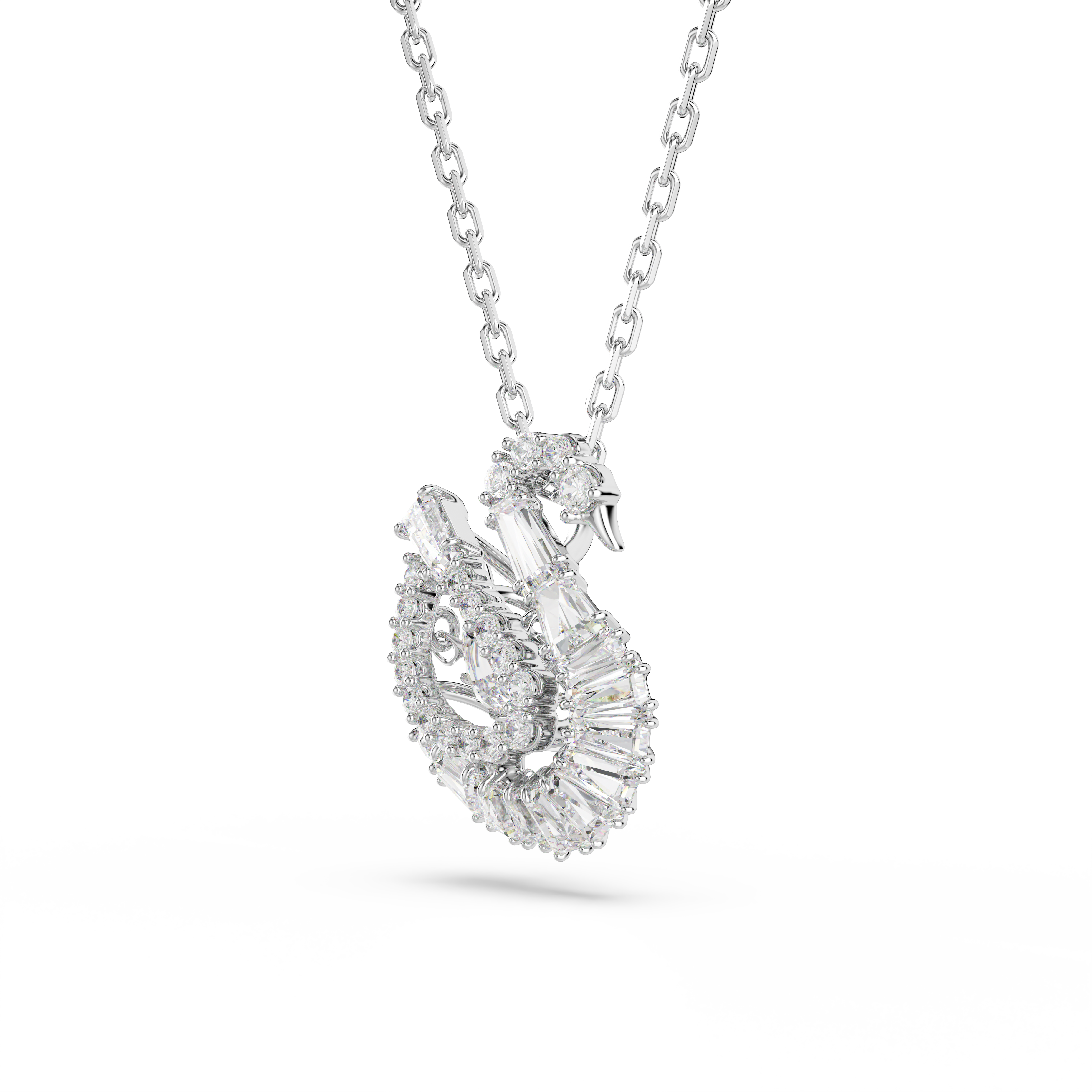 Swarovski Swan pendant, Mixed cuts, Swan, White 5734485
