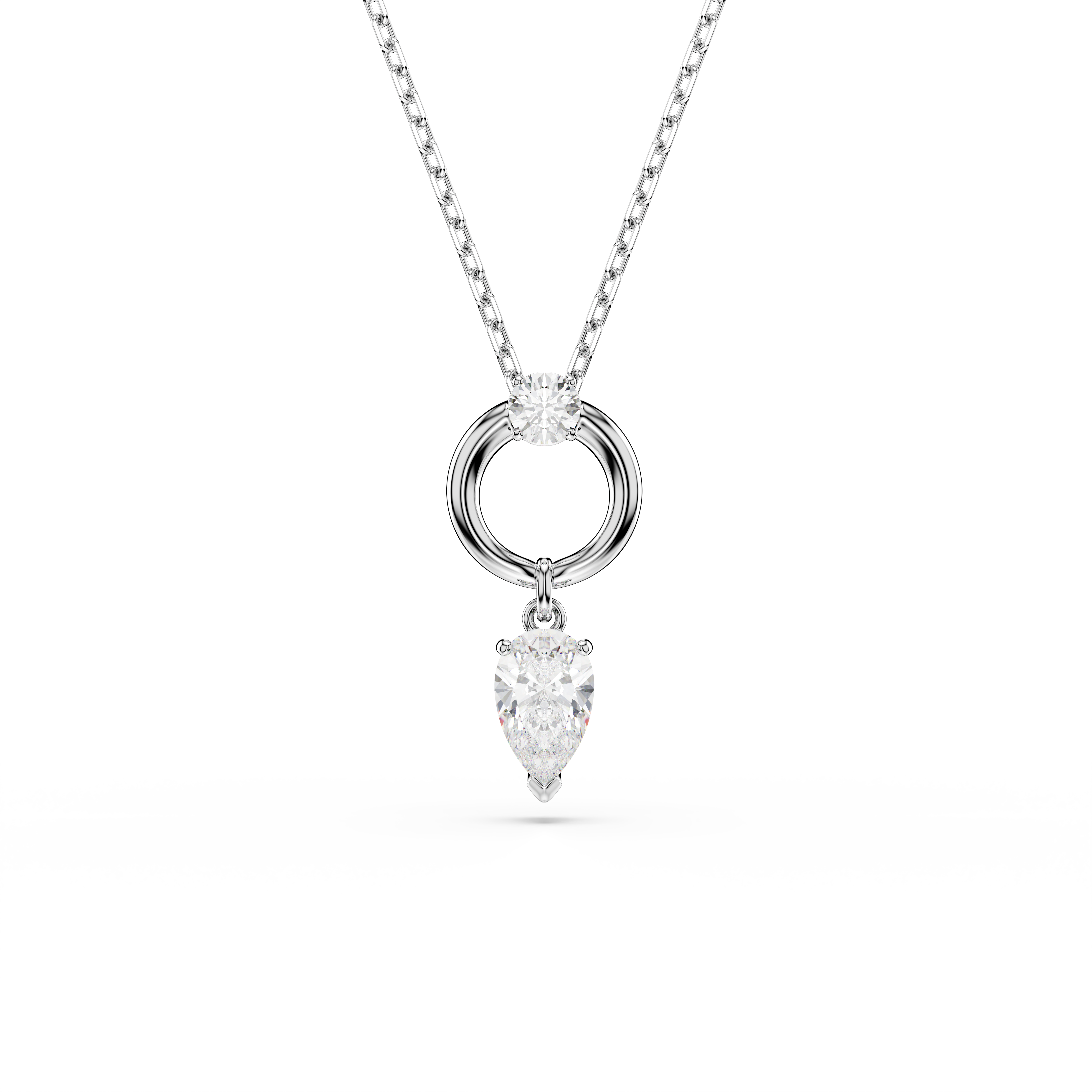 Swarovski Mesmera pendant, Pear cut, White, Rhodium plated 5734491
