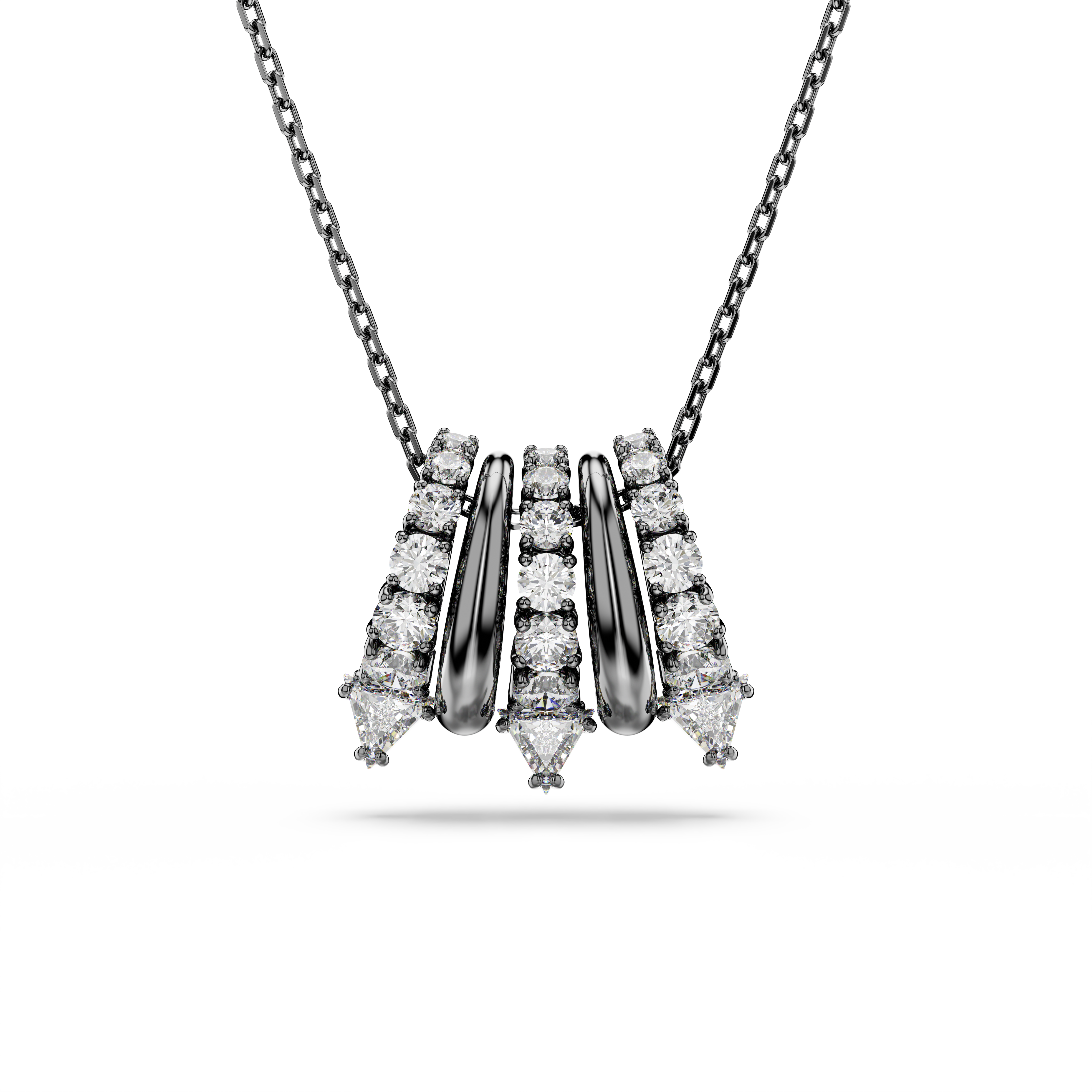 Swarovski Sublima pendant, White, Ruthenium plated 5735225