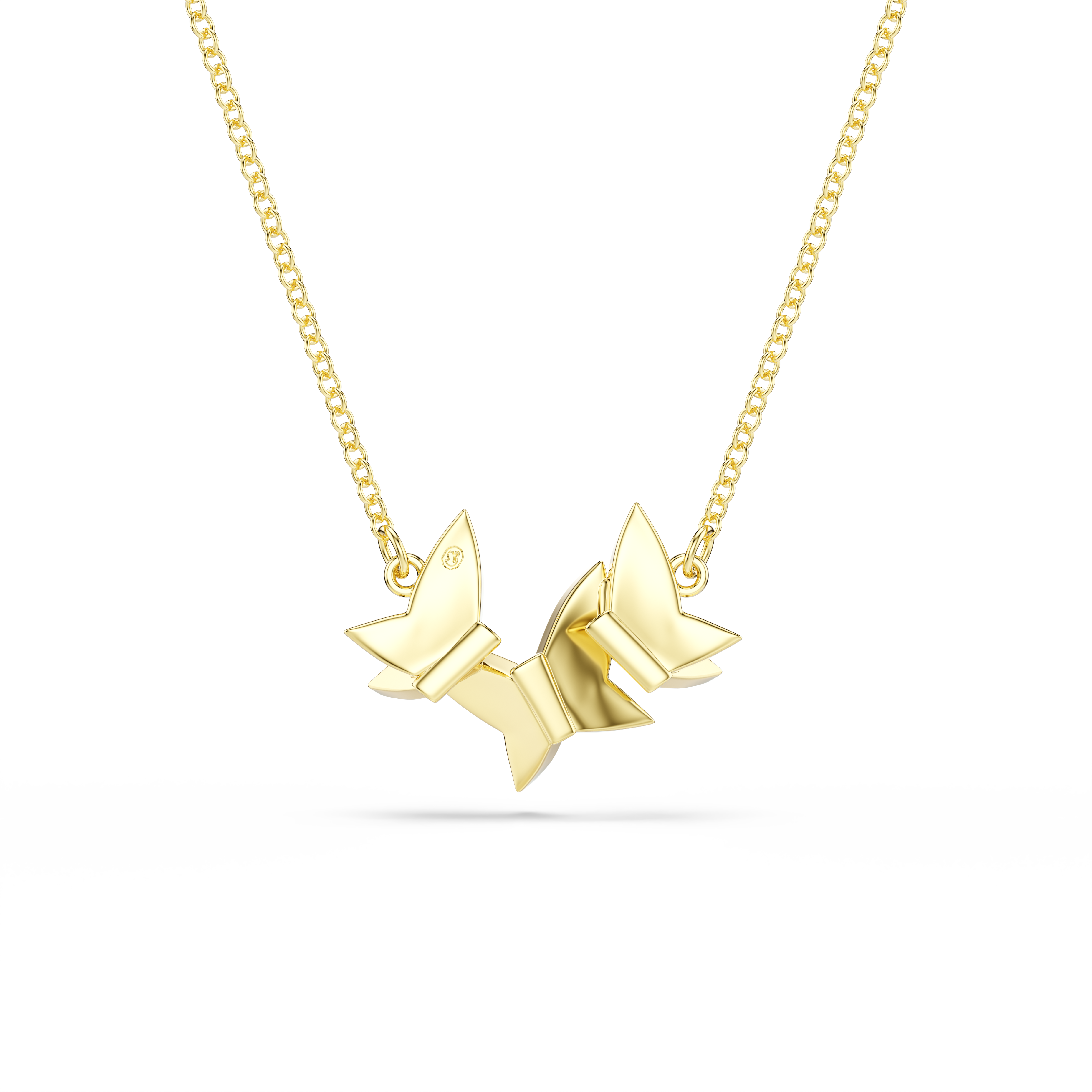 Swarovski Idyllia Lilia necklace, Butterfly, White, Gold-tone plated 5736068