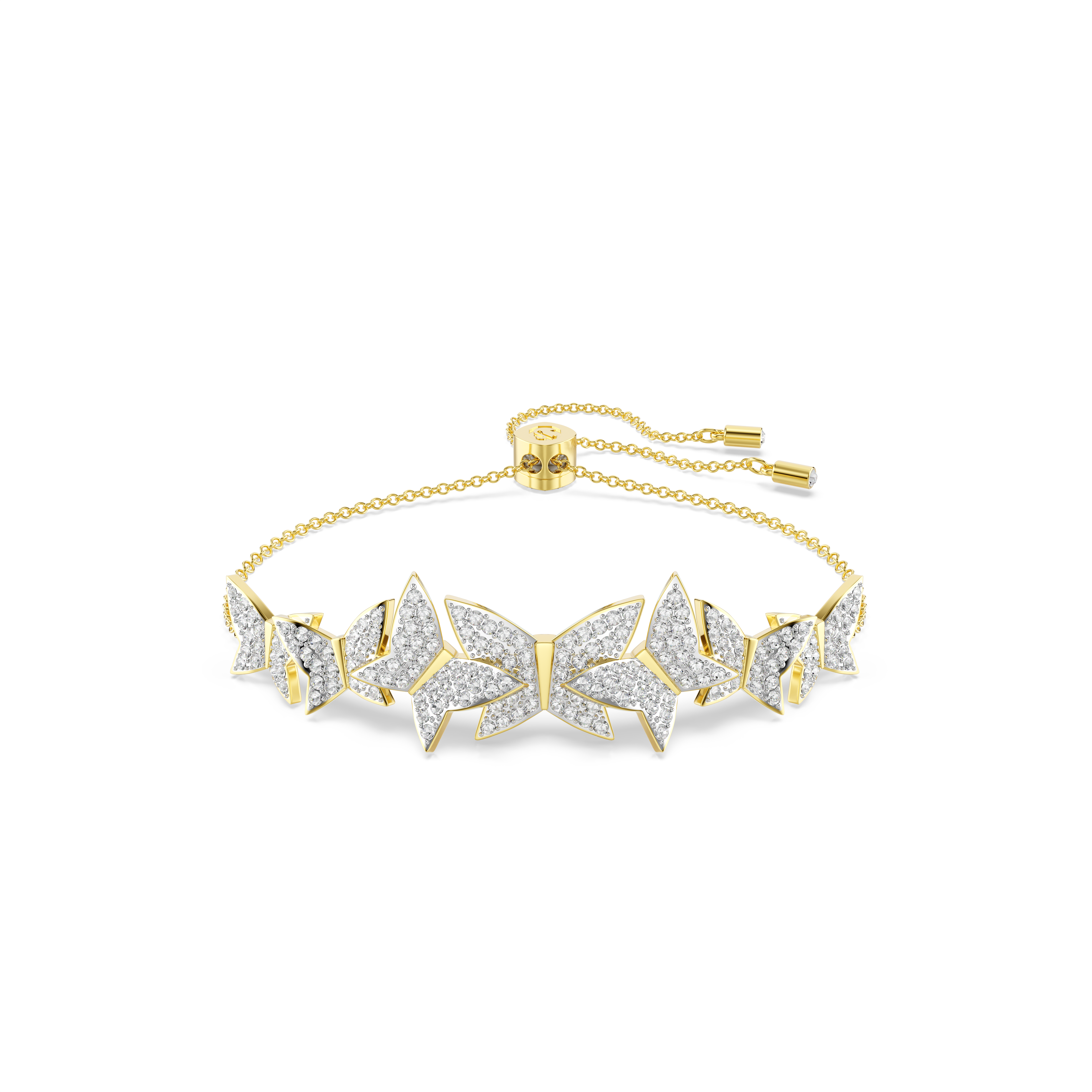 Swarovski Idyllia Lilia bracelet, Butterfly, White, Gold-tone plated 5736072