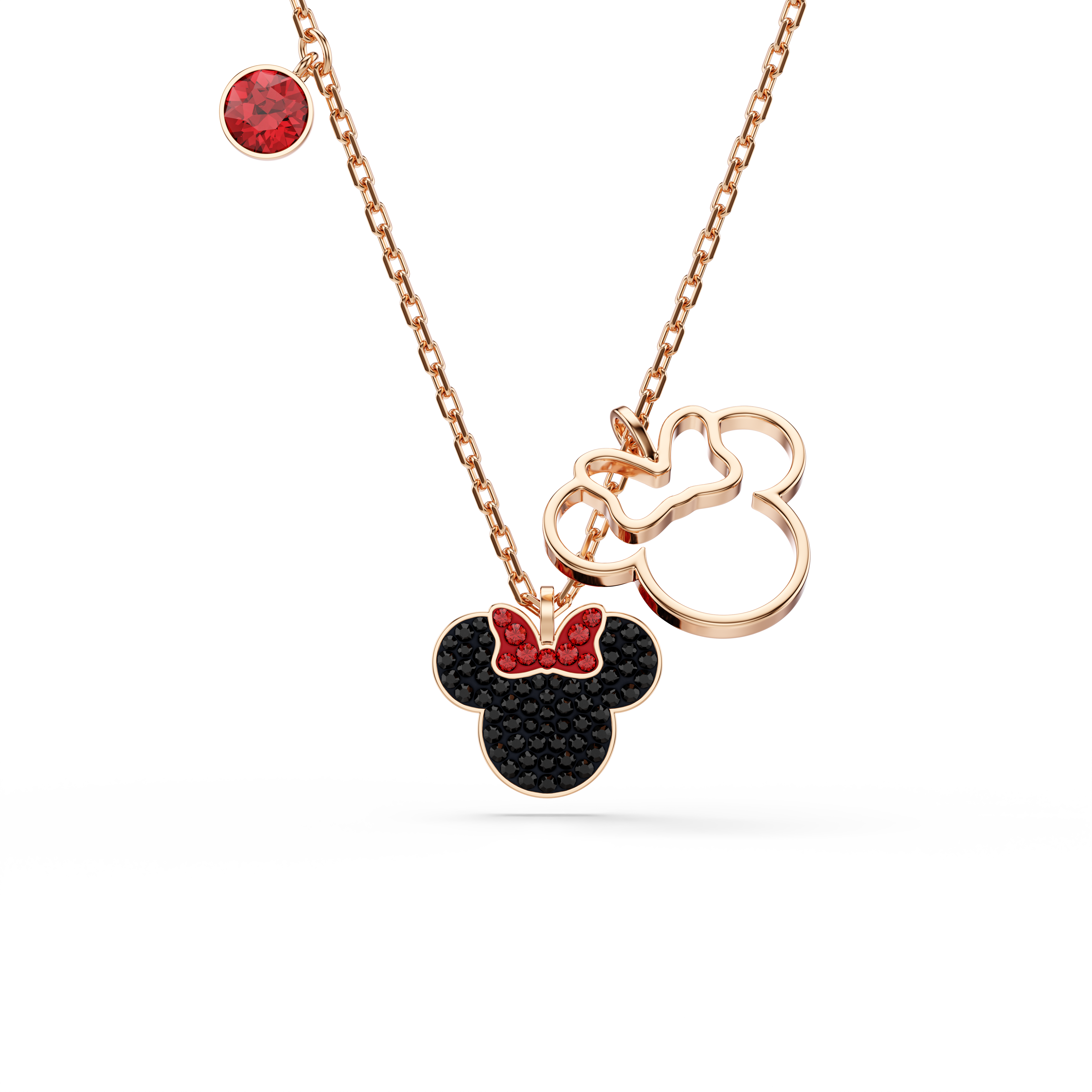 Swarovski Mickey & Minnie pendant, Multicolored, Rose gold-tone plated 5737558