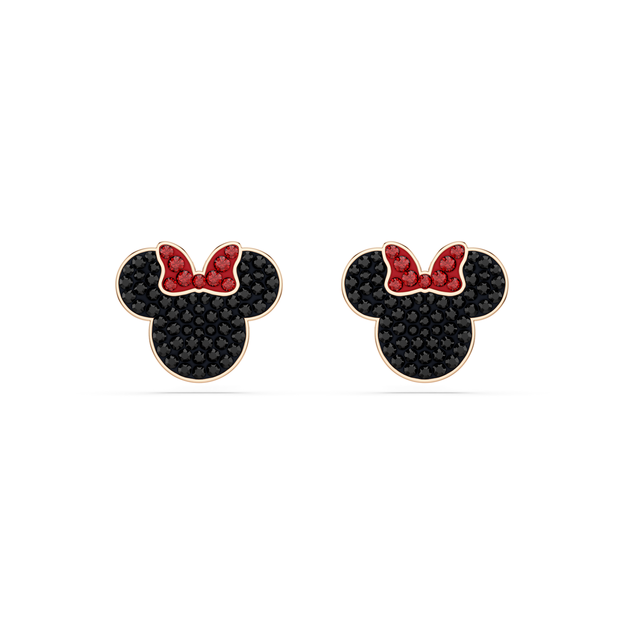 Swarovski Mickey & Minnie stud earrings, Multicolored, Rose gold
