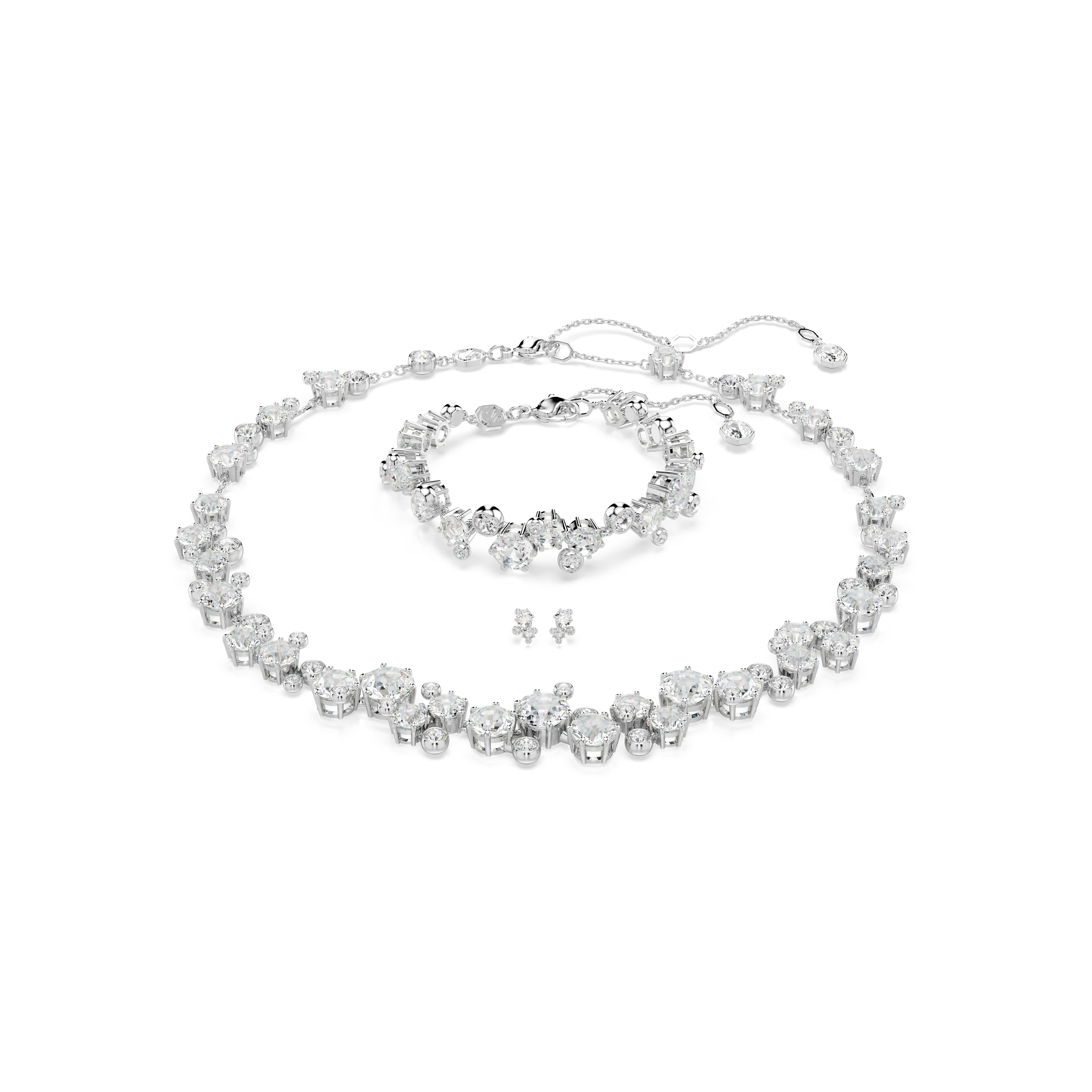 Swarovski Constella set, Mixed cuts, White, Rhodium plated 5738285