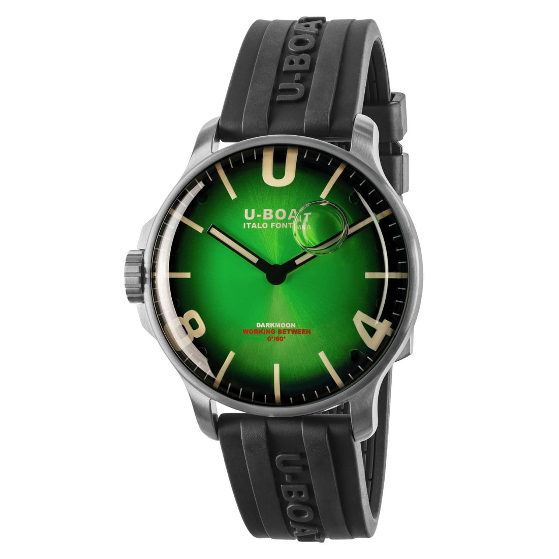 U-Boat Watch Concentrate on Darkmoon Green Ss Soleil 44mm Green Quartz Steel 8702-B