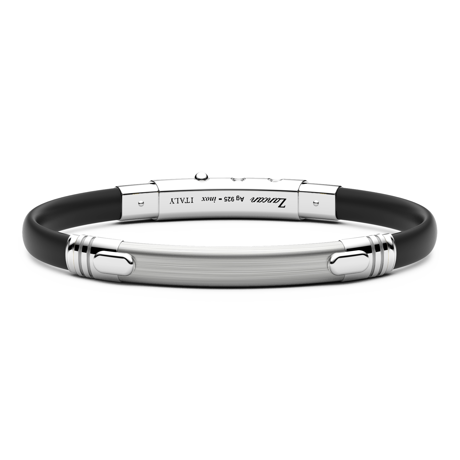 Black Silicone & Silver Bracelet