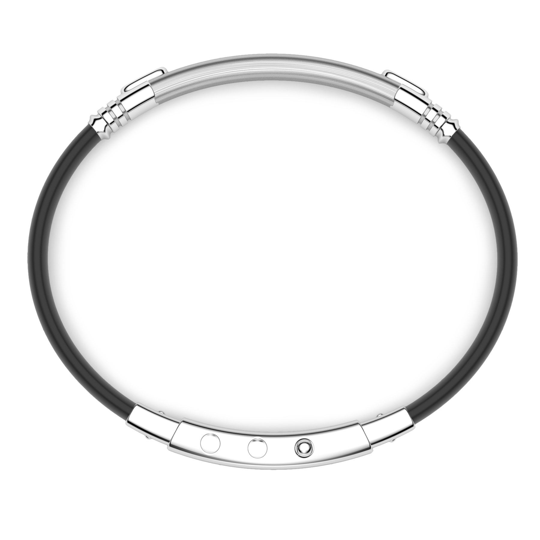 Black Silicone & Silver Bracelet