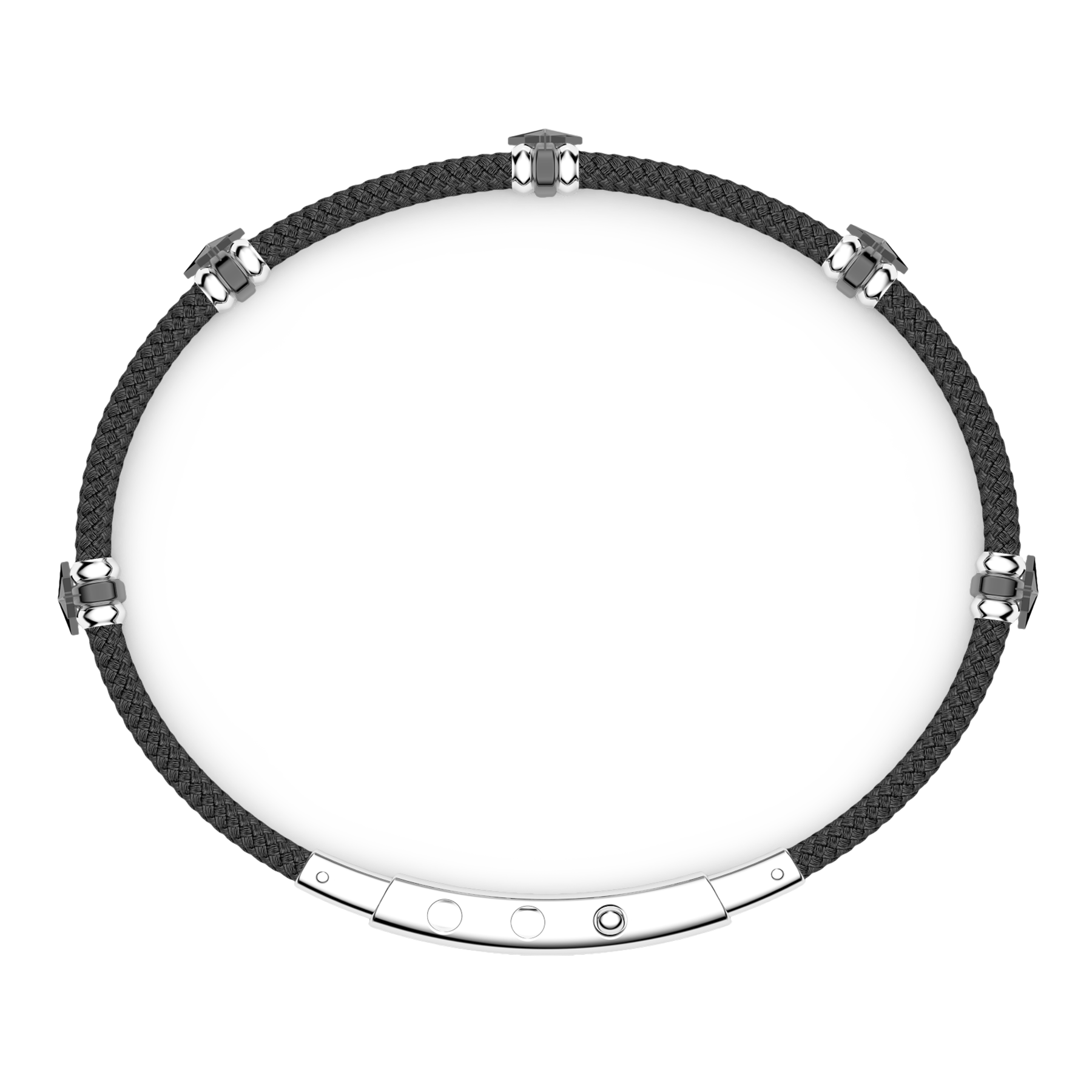 Black Kevlar Bracelet with Black Stones