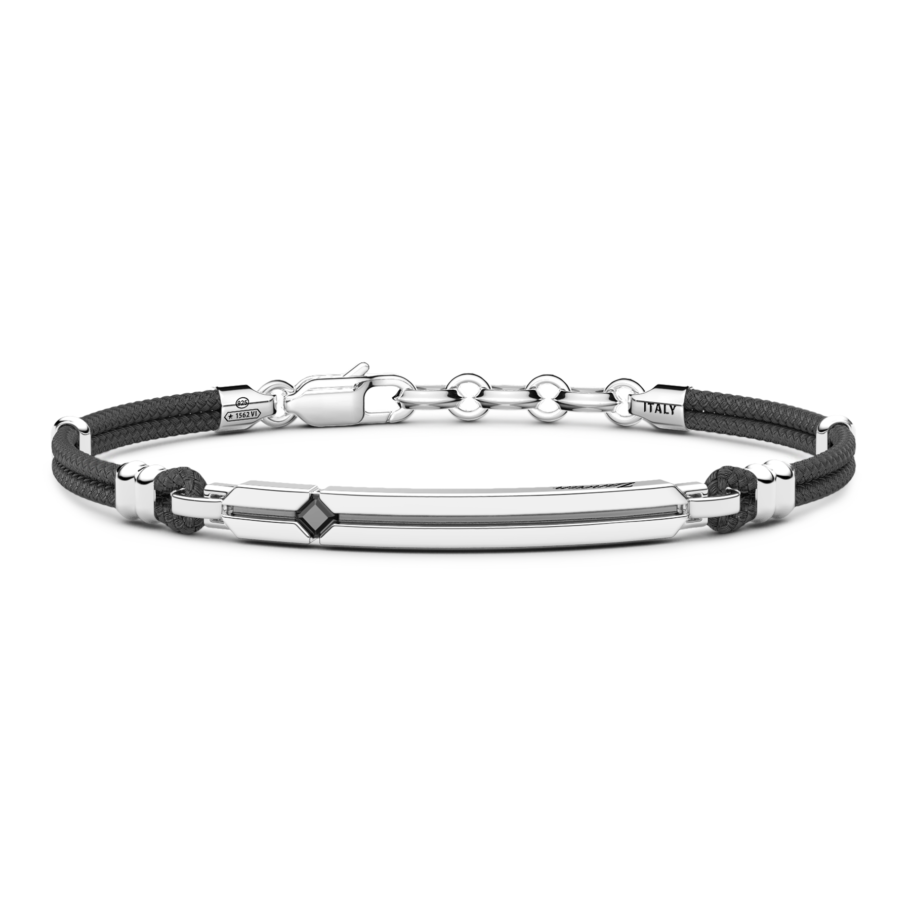 Black Kevlar Bracelet with Black Stone