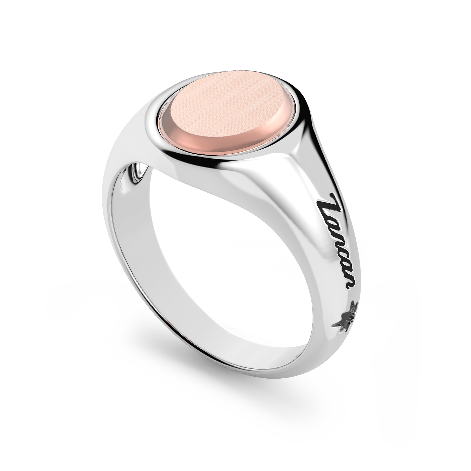 Silver Ring with Rose Gold