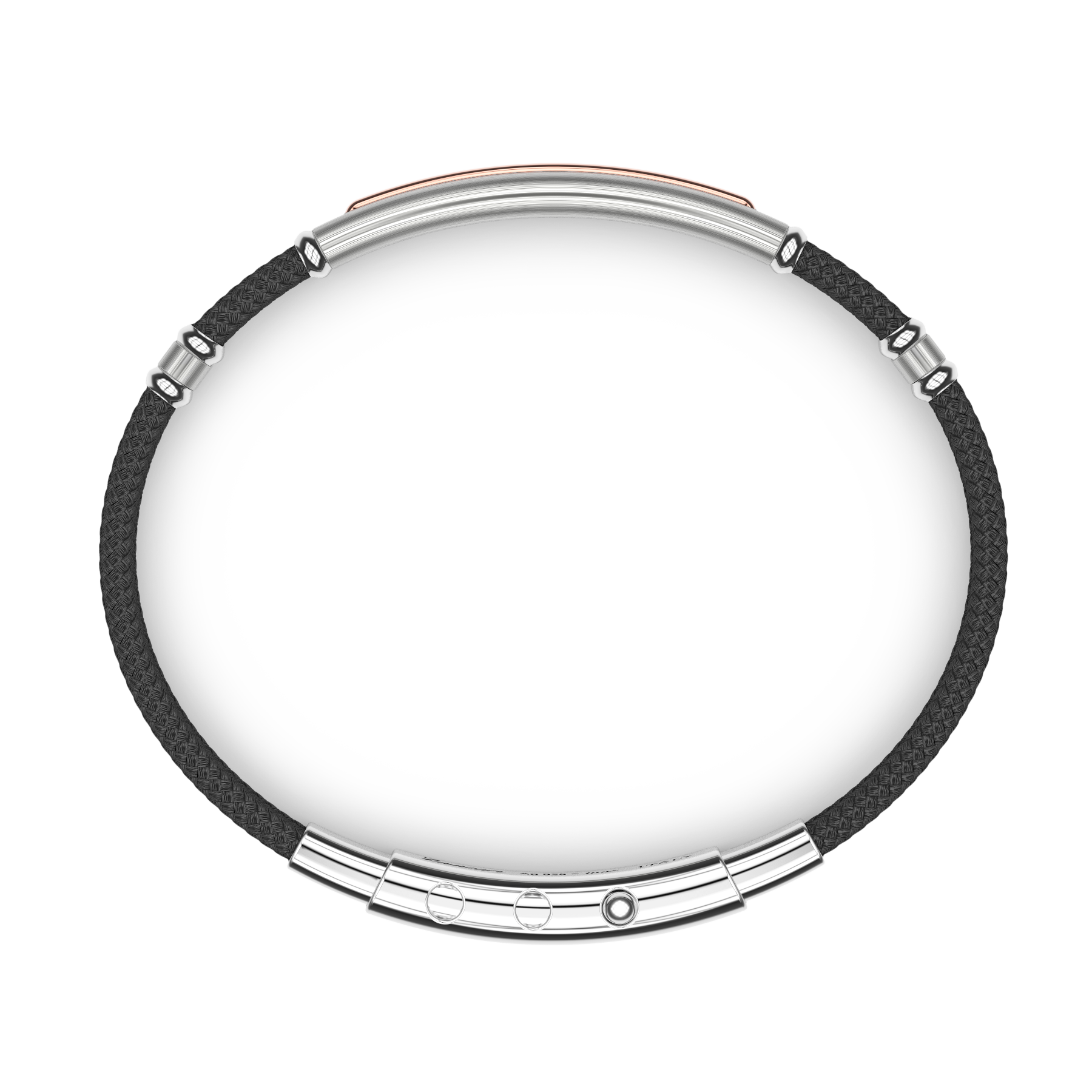 Black Kevlar Bracelet with Rose Gold