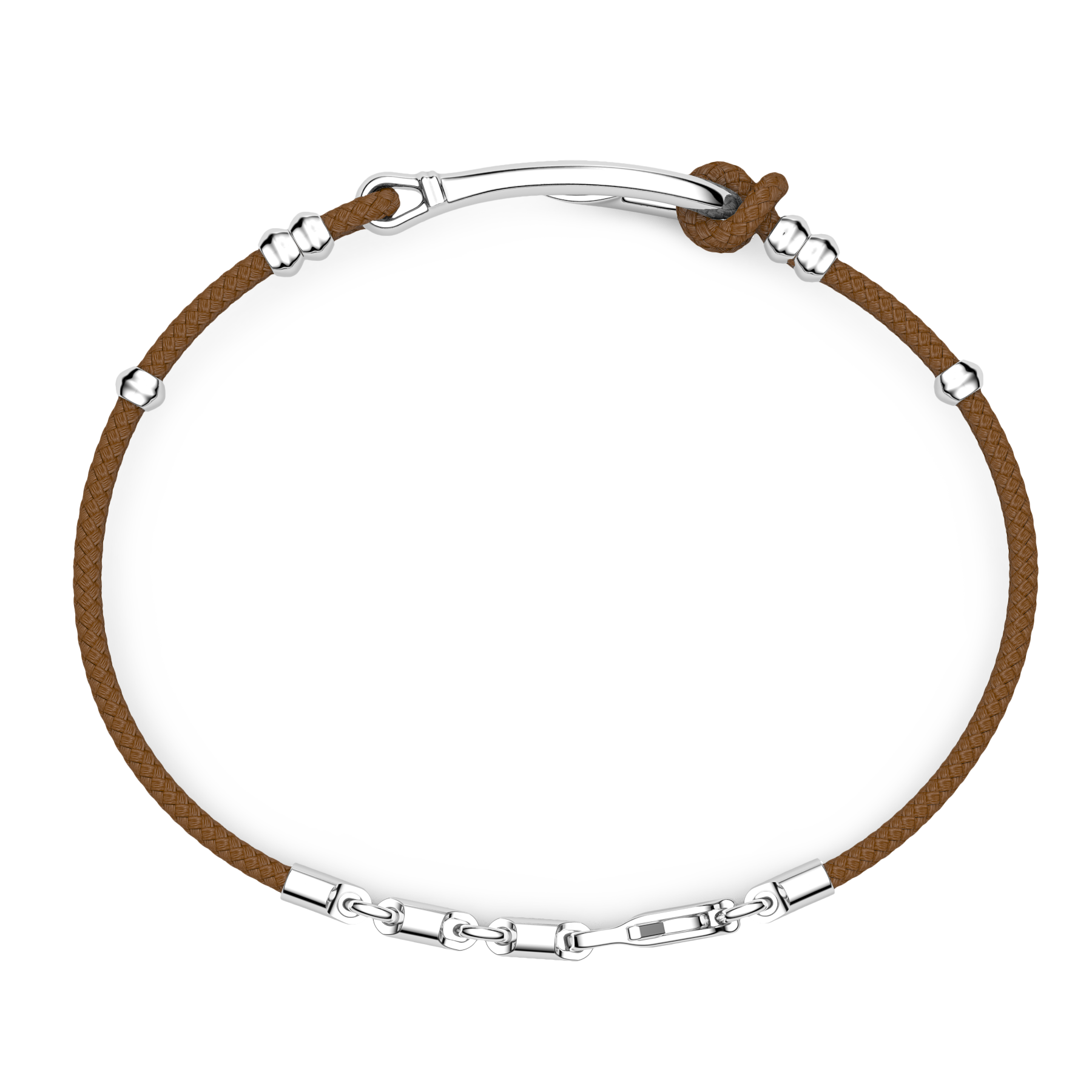 Light Brown & Silver Bracelet with Silver Hook