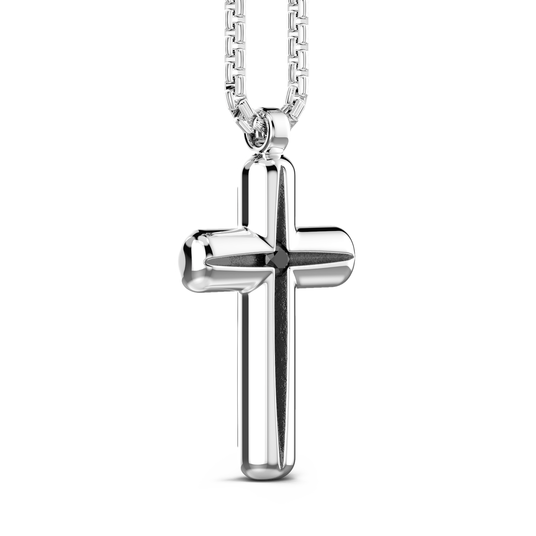 Silver Necklace with Cross Pendant