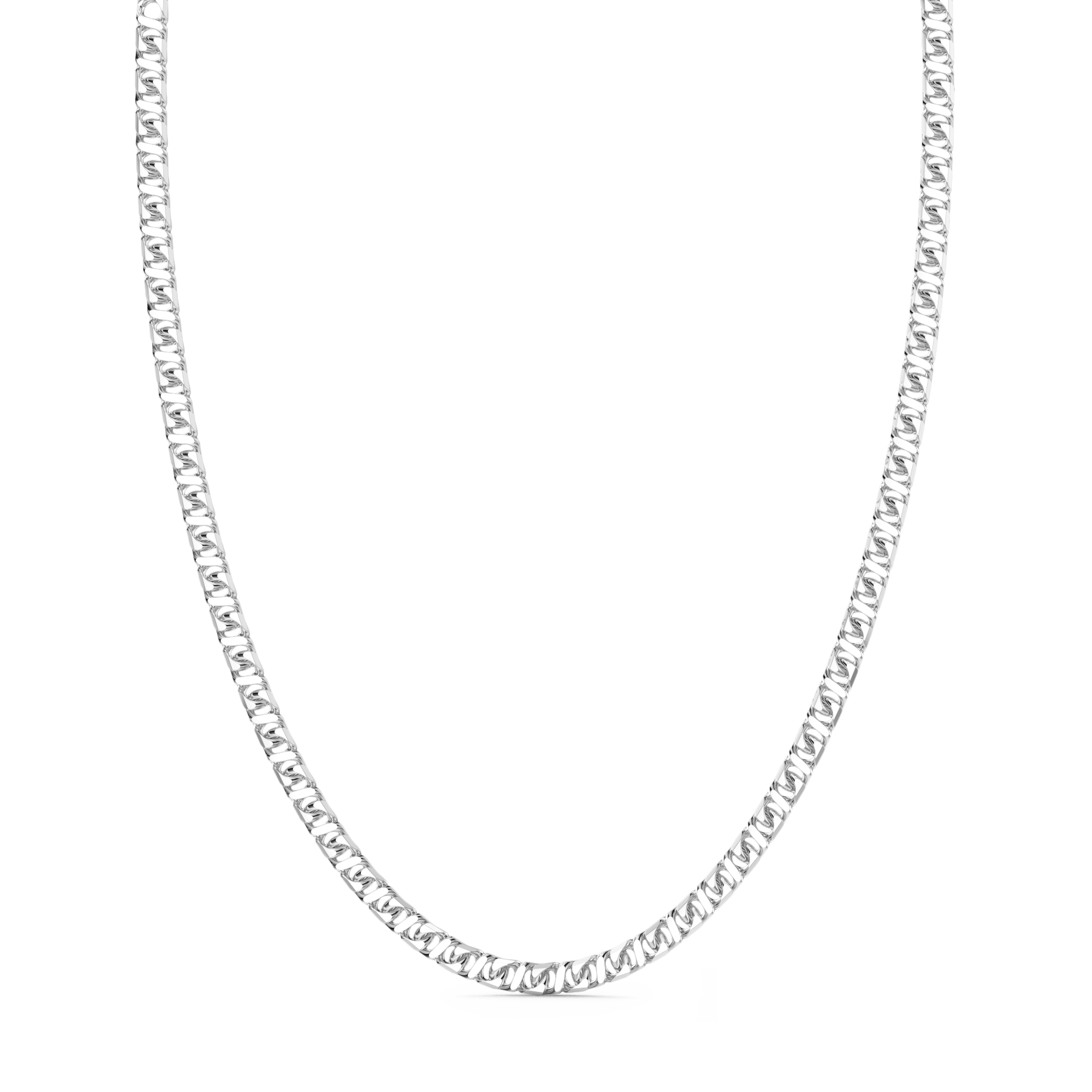 Silver Curb Chain Necklace
